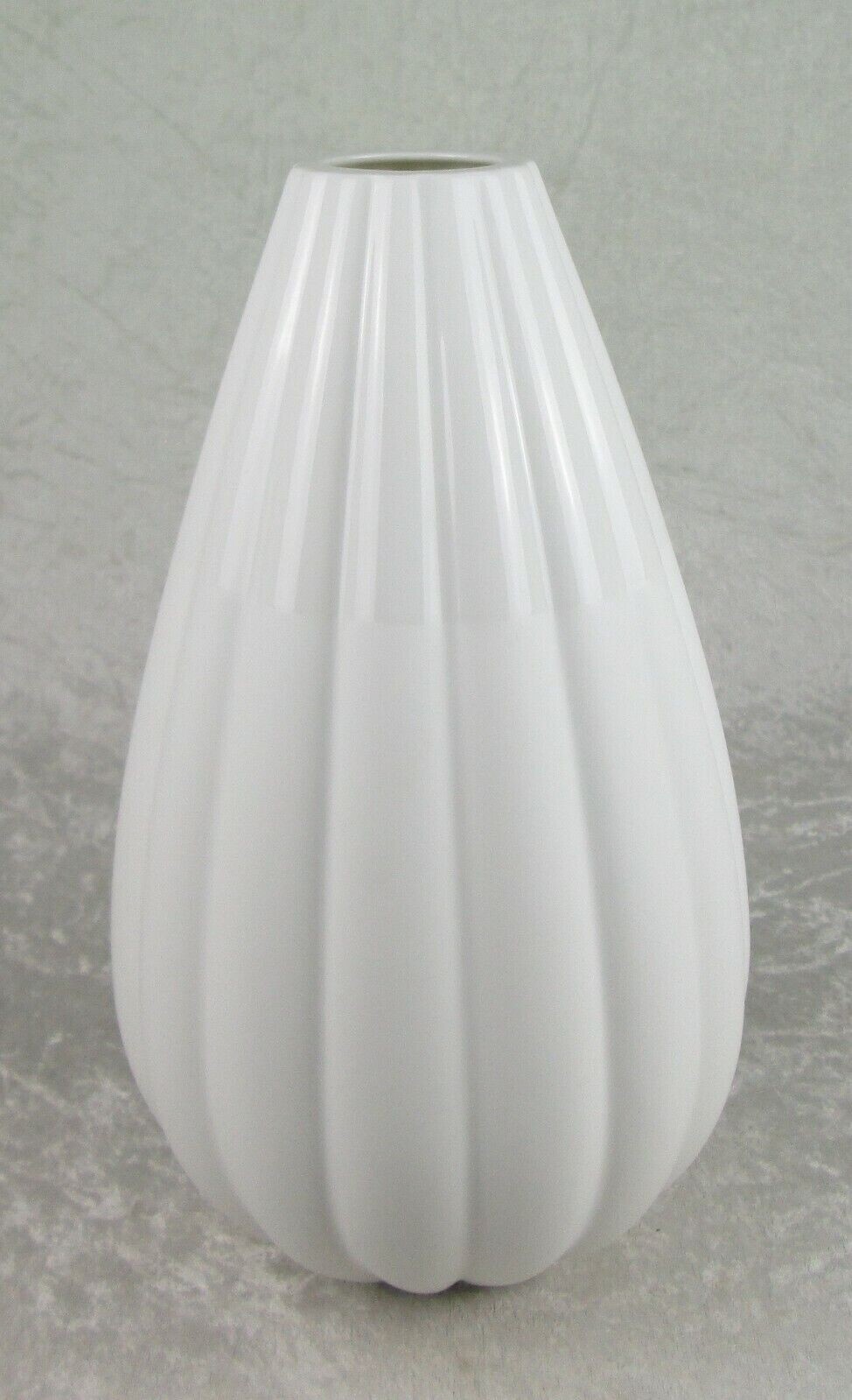 Royal Copenhagen Porcelain Vase Ribbed Tapered 12 inches Tall Mid Century Modern