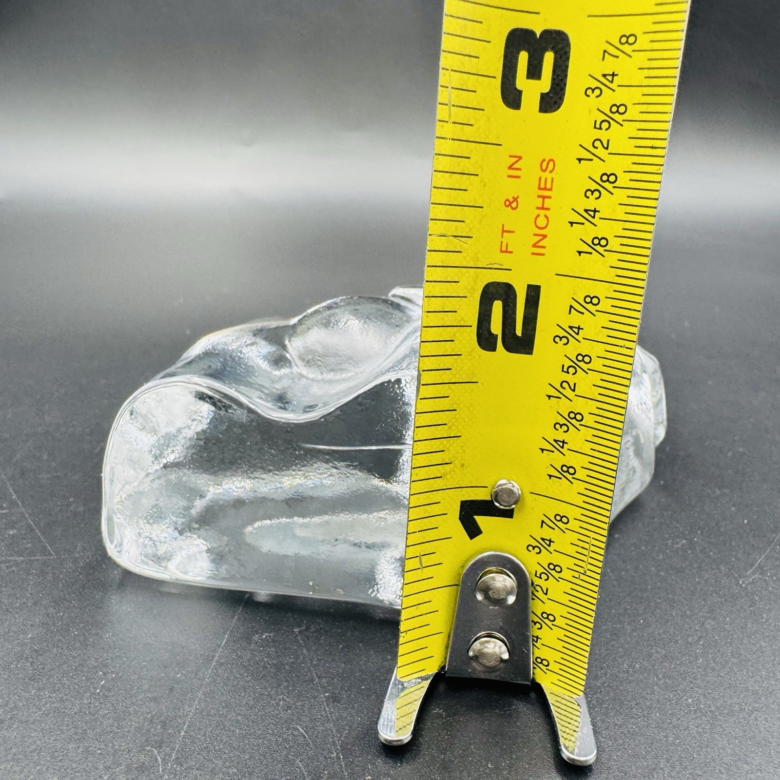 Blenko Elephant Trunk Up Clear Art Glass Paperweight Figurine USA Art Luck Decor