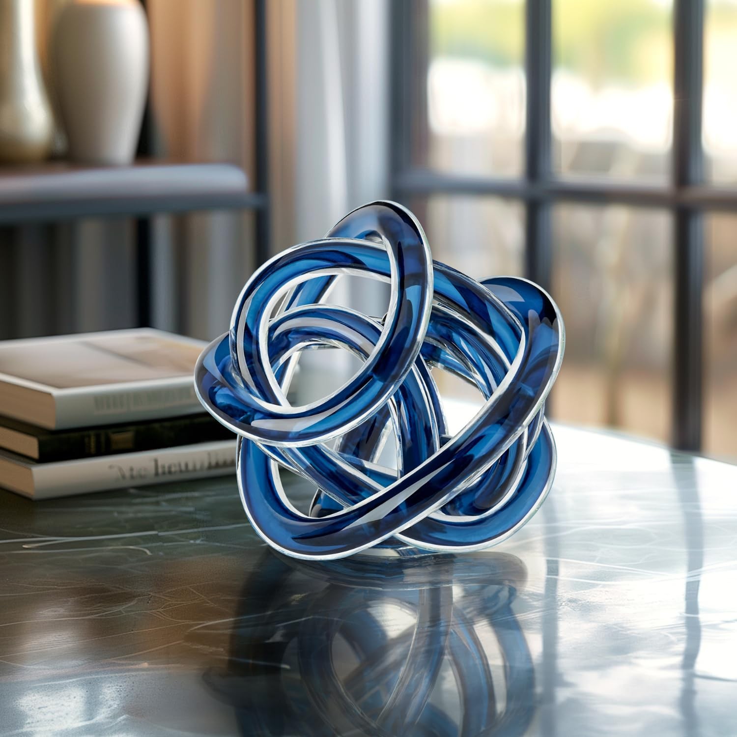 Torre & Tagus Torre Tagus Orbit Hand Blown Glass Infinity Knot Sculpture – 4.5