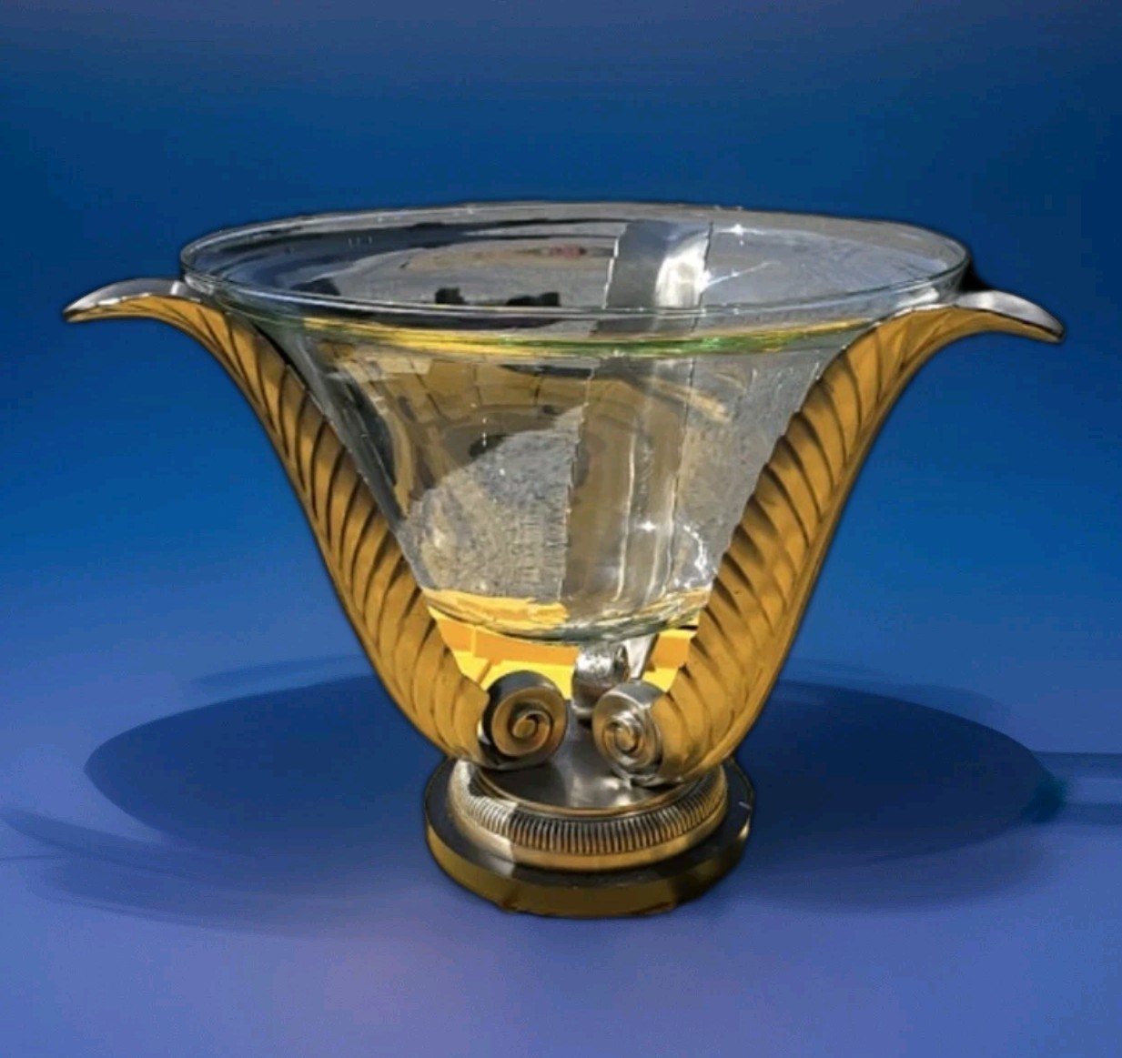 Decorative Crafts Inc Acanthus 3 Leaf Blown Glass Bowl Hand Crafted Quality RARE