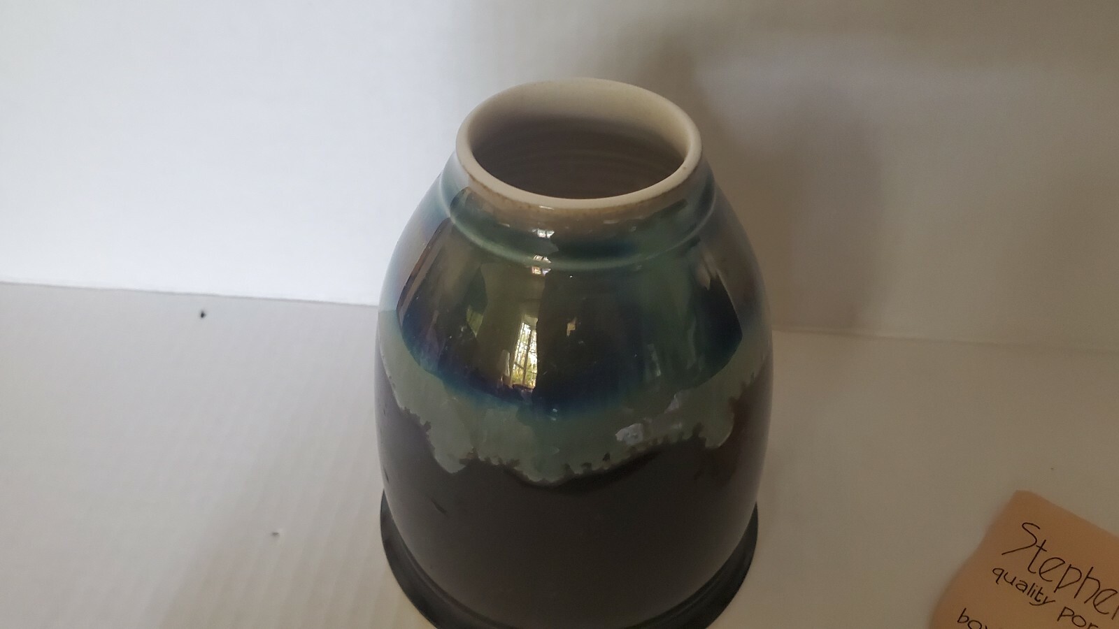 Stephen Fabrico Pottery Vase New York Pottery drip glaze
