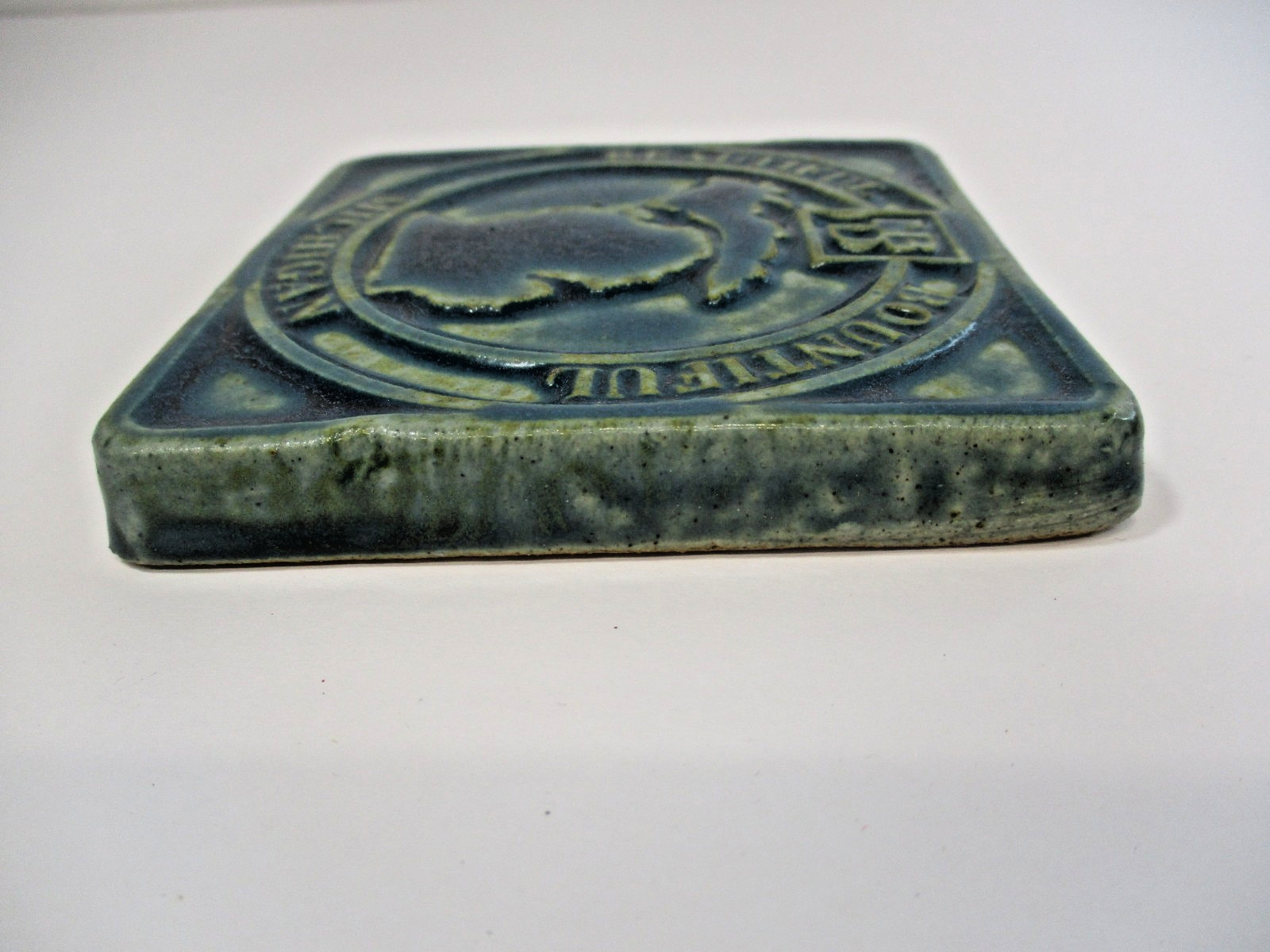 Pewabic Pottery Detroit Michigan Turquoise Beautiful Bountiful Michigan 1998 NBD