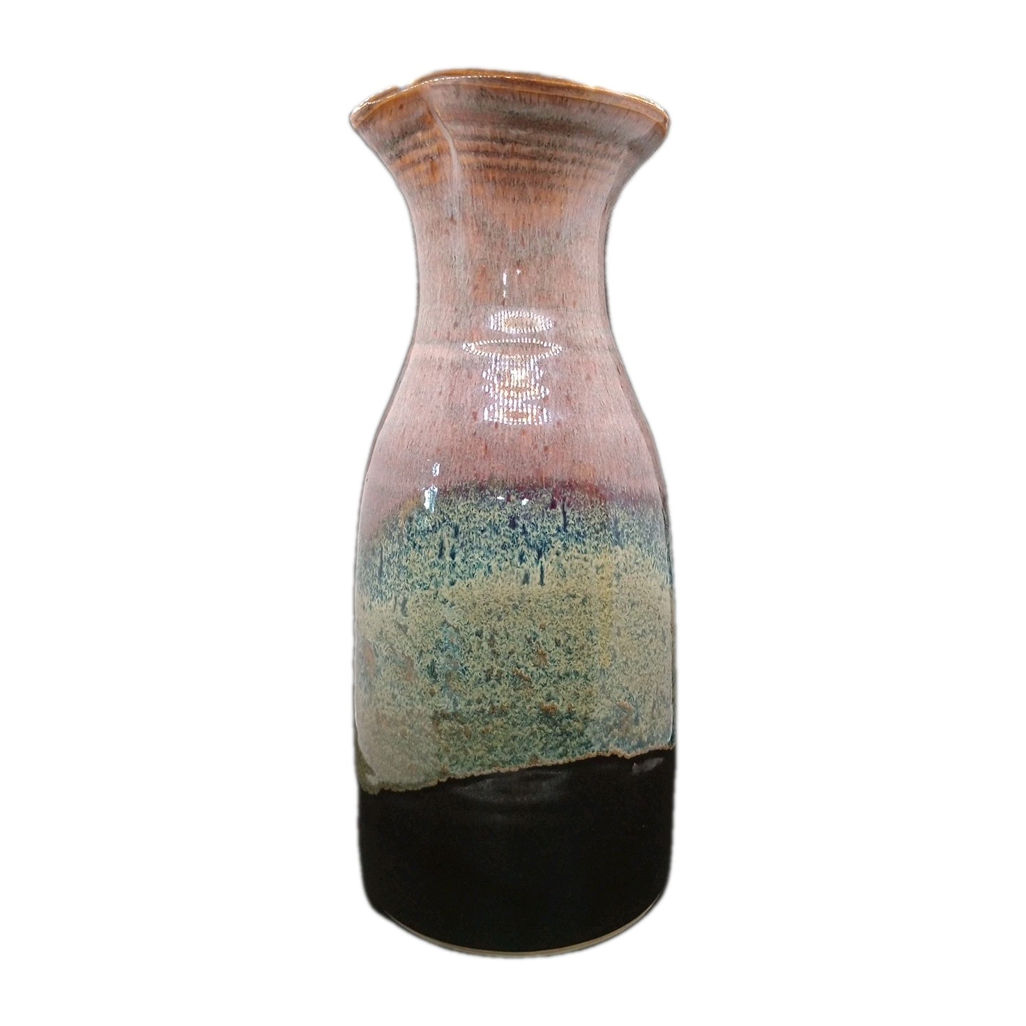 Cady Clayworks Seagrove NC Pottery 11in Vase Pitcher Multicolored Stamped