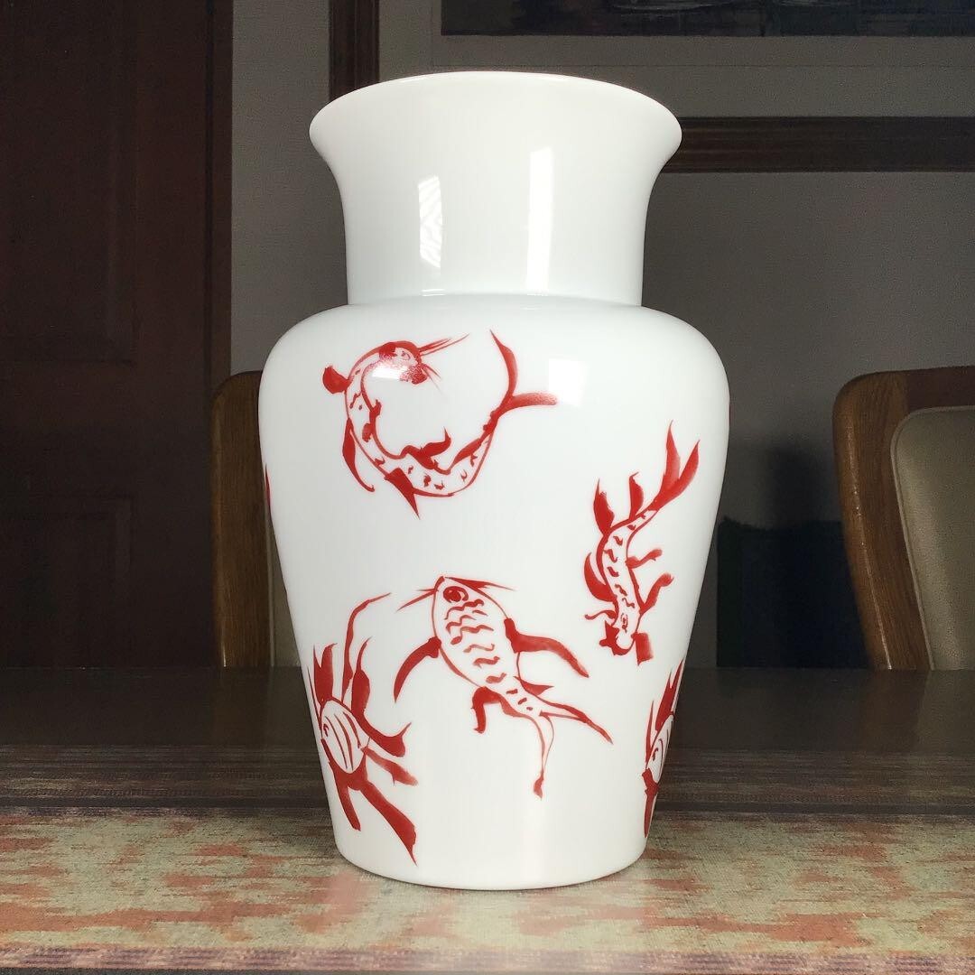 Raynaud Limoges Marquis et Mandarins Vase H26cm HIPPOLYTE ROMAIN