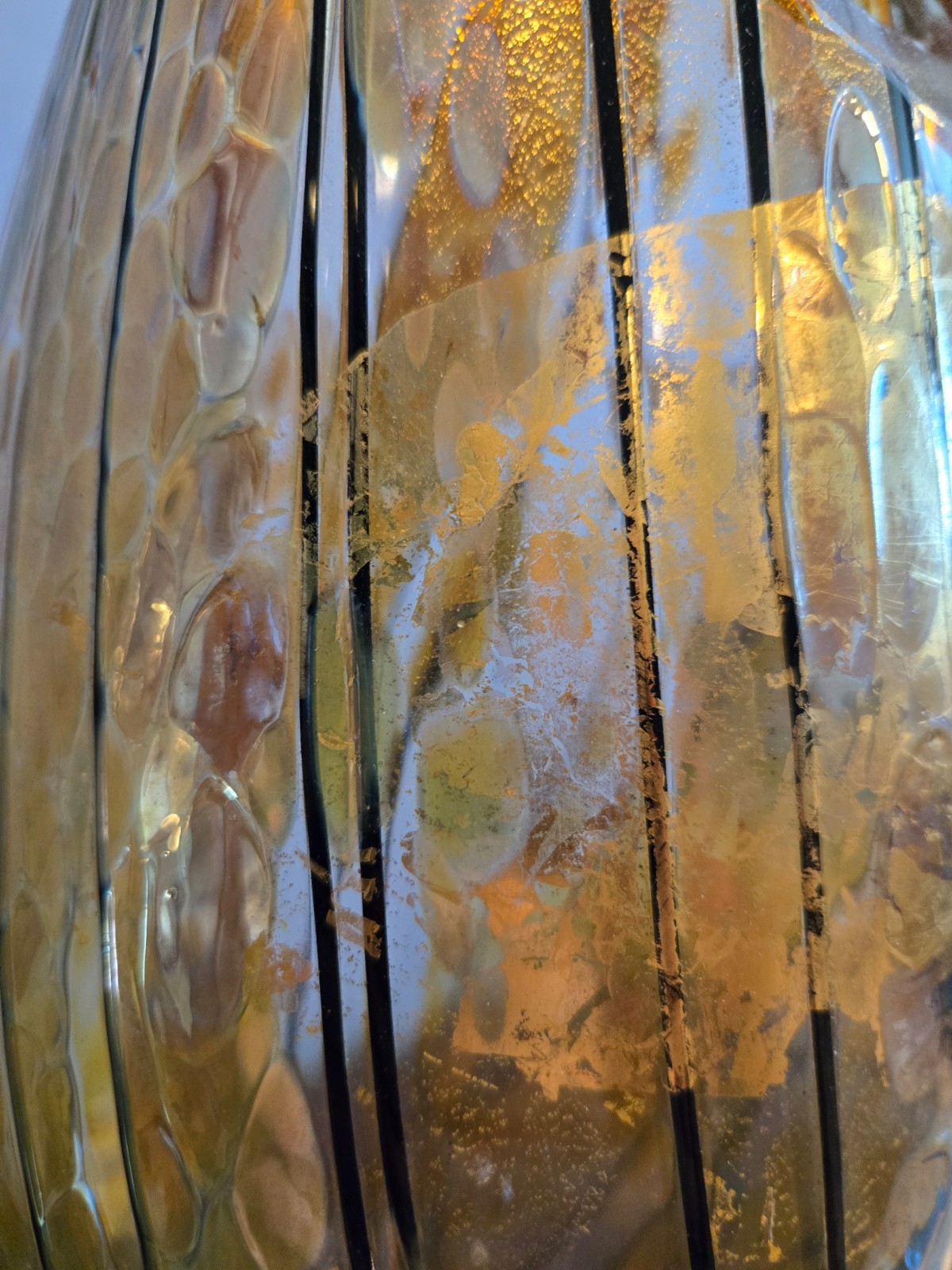 Tim Lazer blown glass – Bowl (15″ x 10″) and 2 Vases: 17.5″ tall and 14.5″ tall