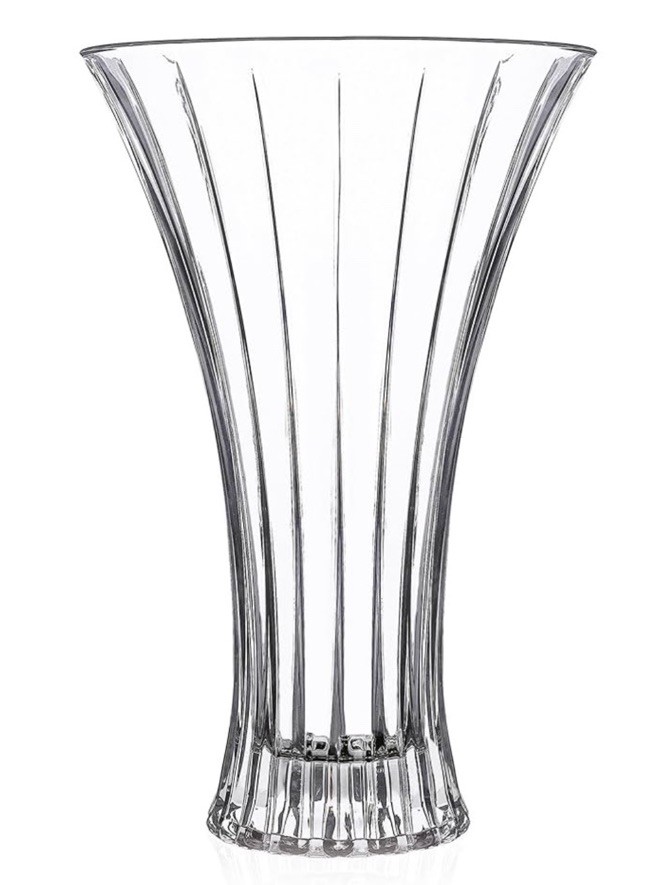 RCR Italian Crystal Glass Ultra Clear Vase Florero Luxion