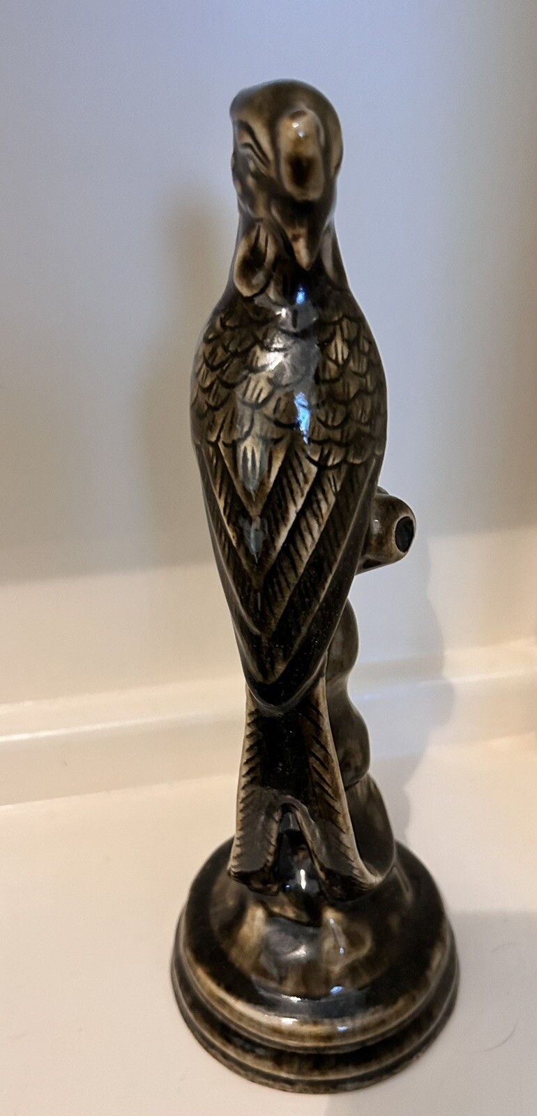 Thai Celadon Bird Of Paradise VTG Figurine 11.5 Inches Tall