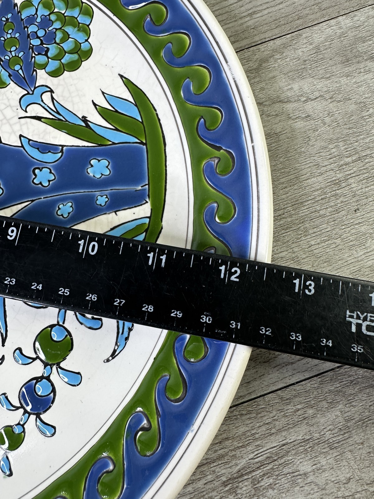 Dakas Ceramic Rhodes Hand-Painted Collector Plate Iznik Floral Design 12.5″