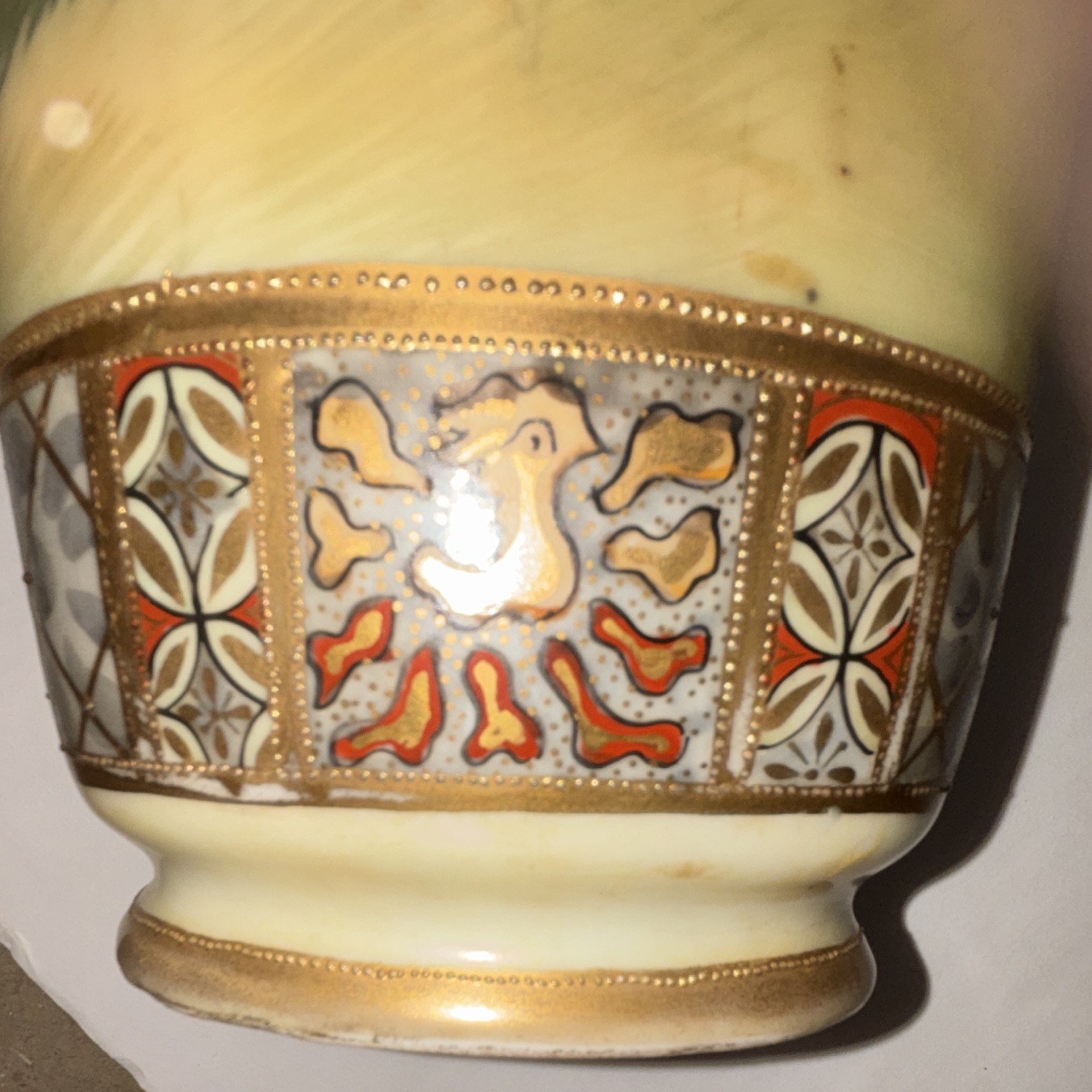 Nippon Porcelain Hand Painted Landscape Vase Double Handles 12 in Art Nouveau
