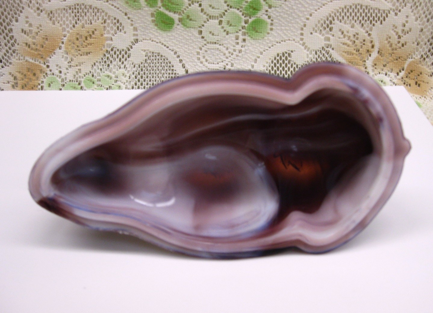 Vintage WESTMORELAND PURPLE SLAG GLASS HUMPHREY the CAMEL DISH *TOP ONLY* Marked