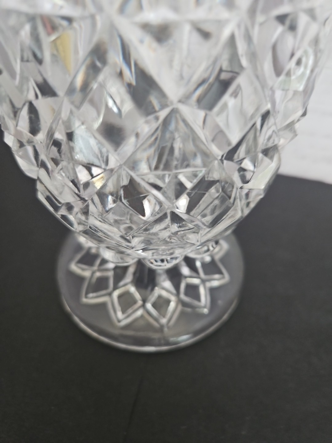 Diamond Waffle Footed Celery Vase US Glass # 15025 EAPG