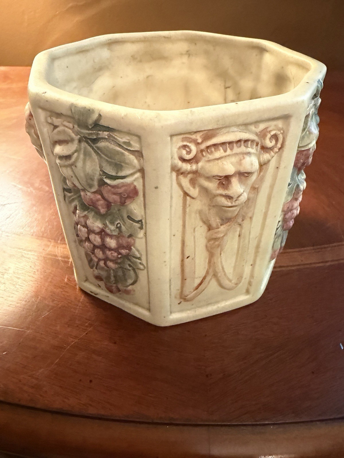 Antique Weller “Roma” Octagonal Planter / Jardiniere ca.1910 4.5” x 5.25″