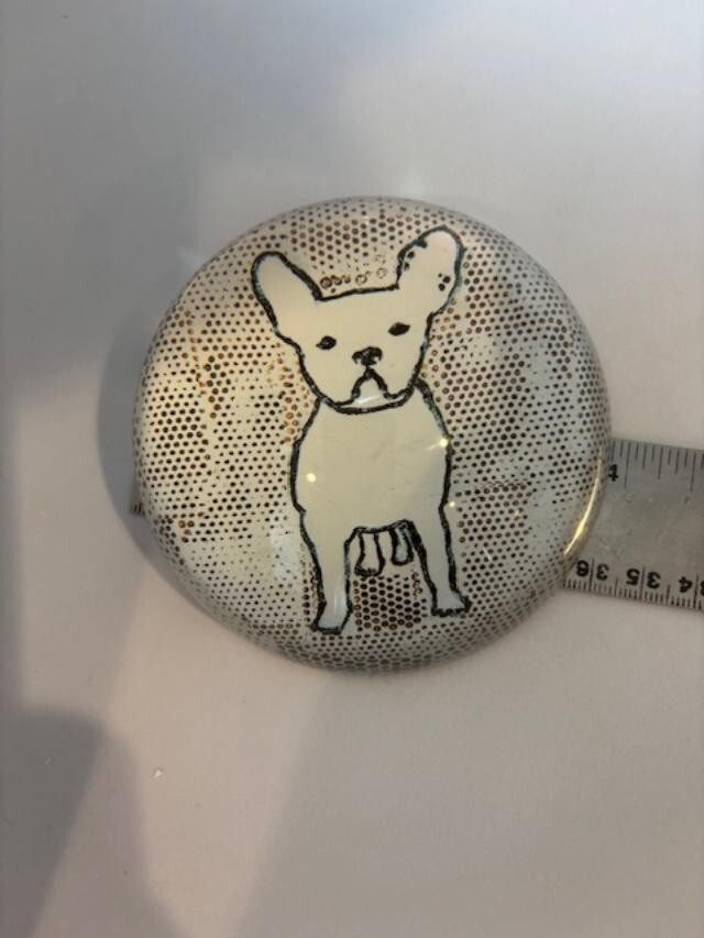 Whimsical Sugarboo Designs 4″in diameter French Bulldog Paperweight