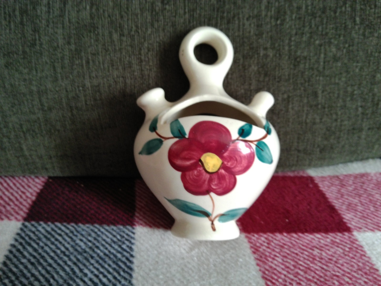 PURINTON POTTERY, MOUNTAIN ROSE, RUM JUG PLANTER, NO DAMAGE.