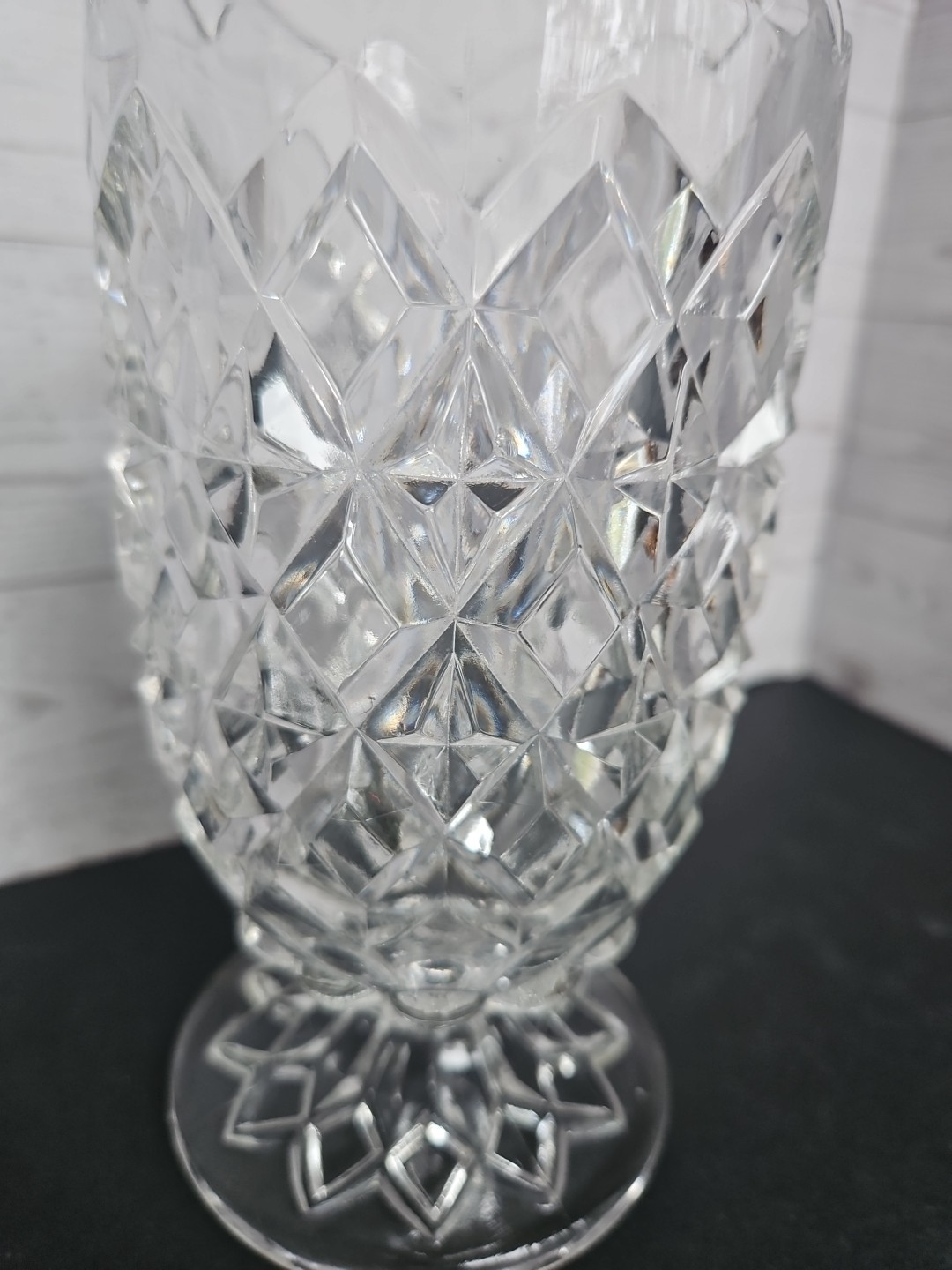 Diamond Waffle Footed Celery Vase US Glass # 15025 EAPG