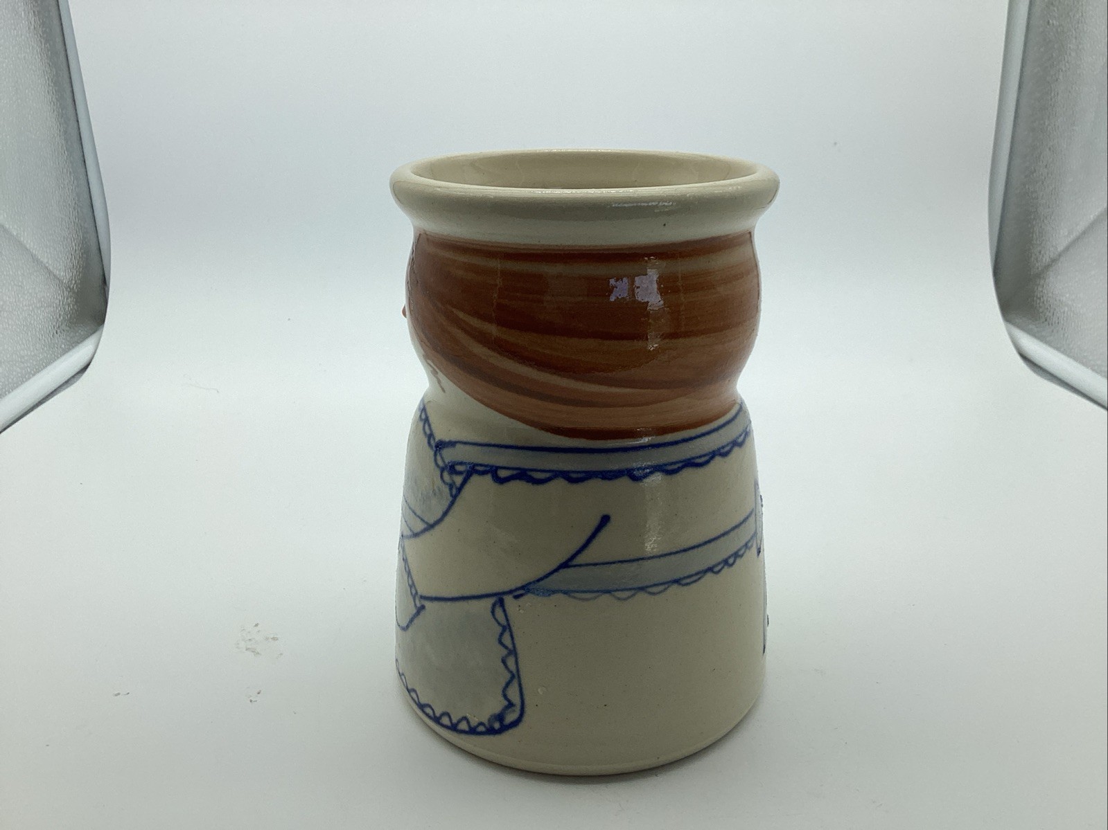 Signed Kovack Studio Pottery Utensil Holder/Vase 1995 6-3/4”T 4-1/2”W