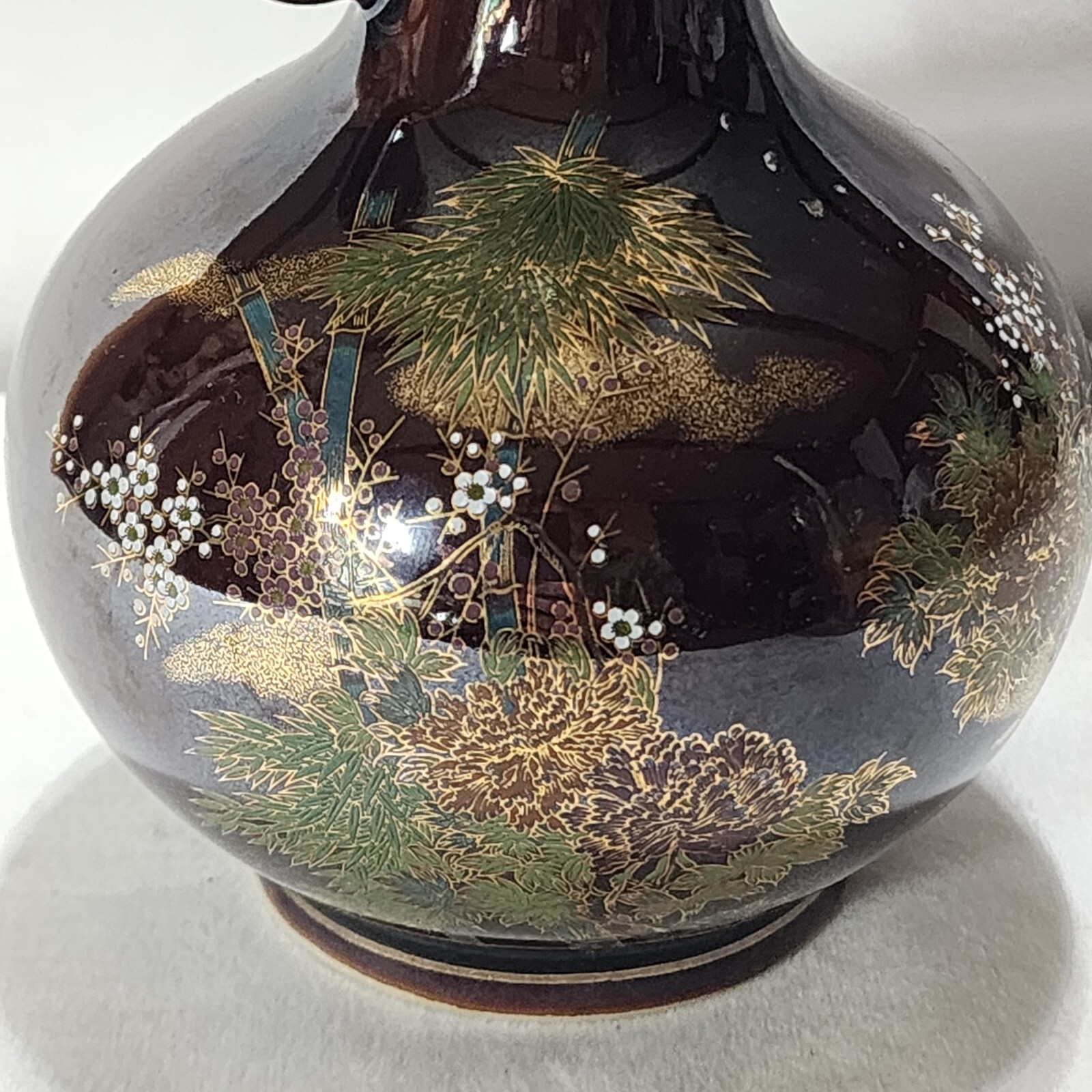 Vintage Elephant Elephants Handles Vase Pitcher Brown Ethnic Artist OMC Japan
