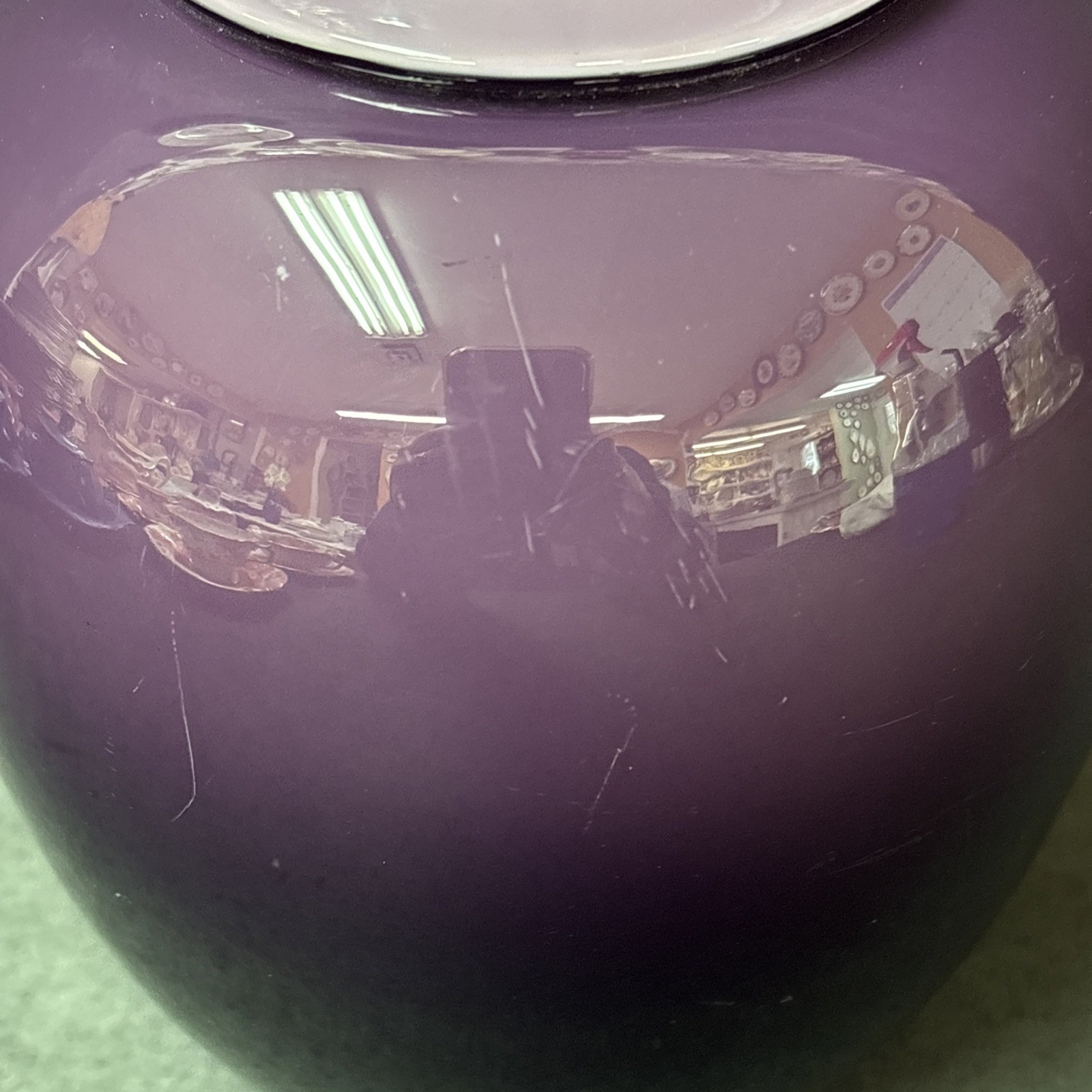 Vintage Larry Laslo For Mikasa Purple Ombre Glass Vase Reverse Lip 6 Inches