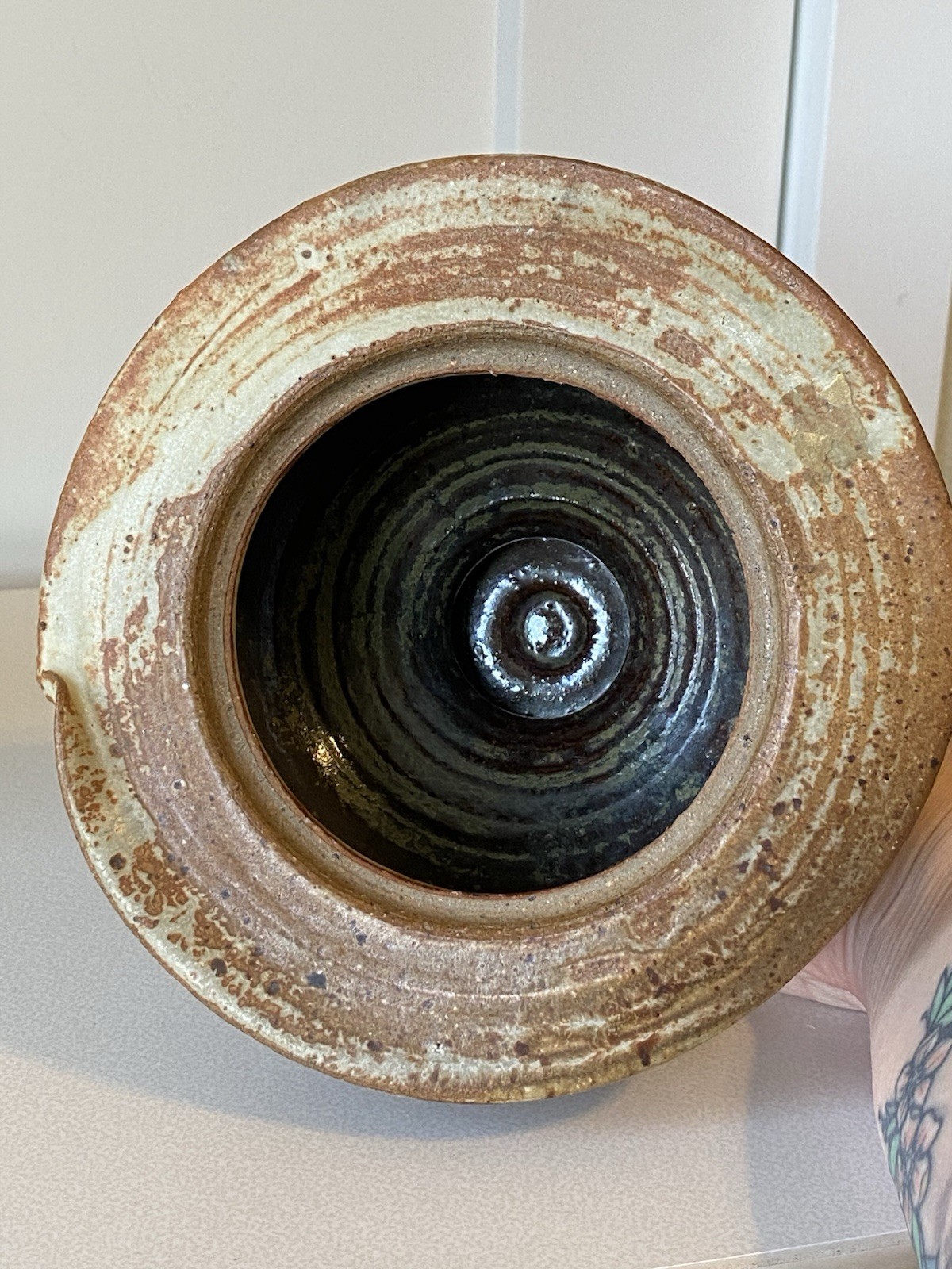 Mid Century Studio Pottery Lidded Jar PRITCHARD 1974 Unique Wabi Sabi Vintage