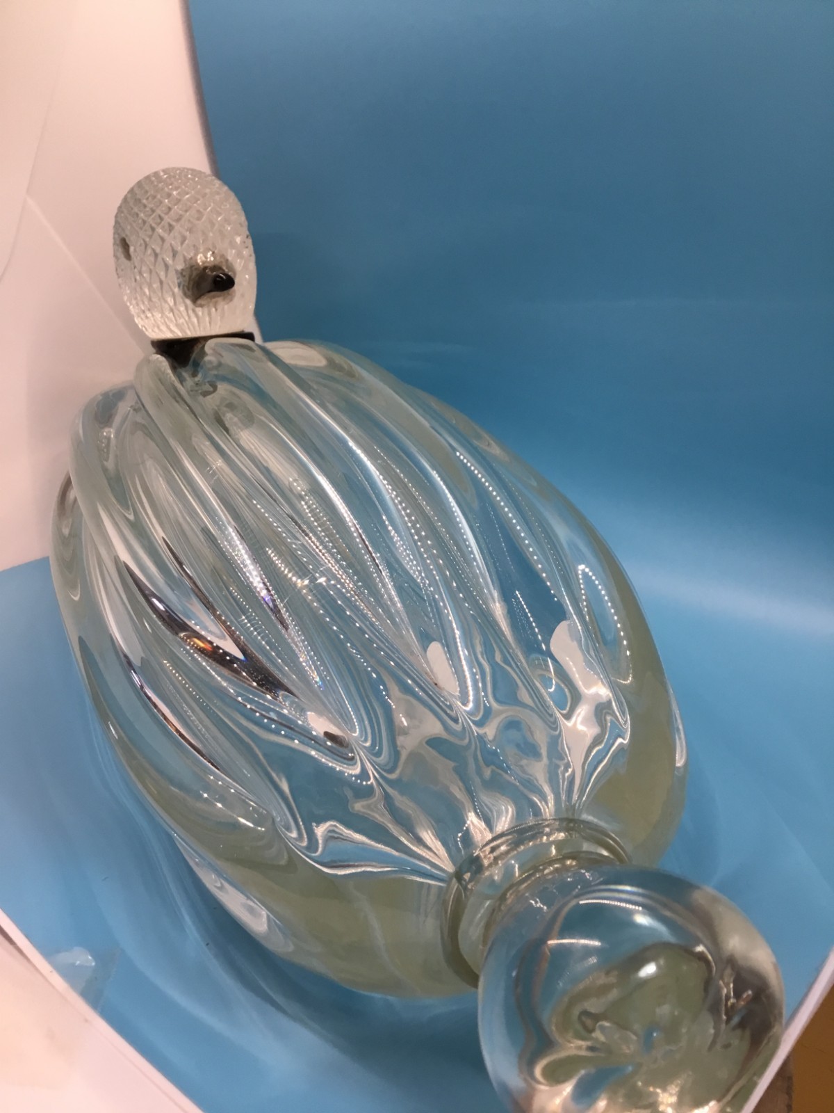 Rare Monumental Signed Licio Murano Art Glass Duck Sculpture Doorstop 17″ 15 lbs