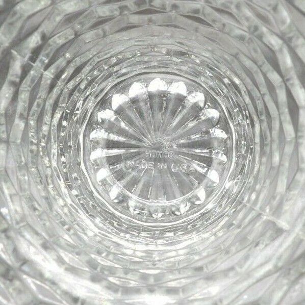 8″ Clear Glass Vase Flared Top Cube Cubist Tumbling Block Fostoria? MADE IN USA