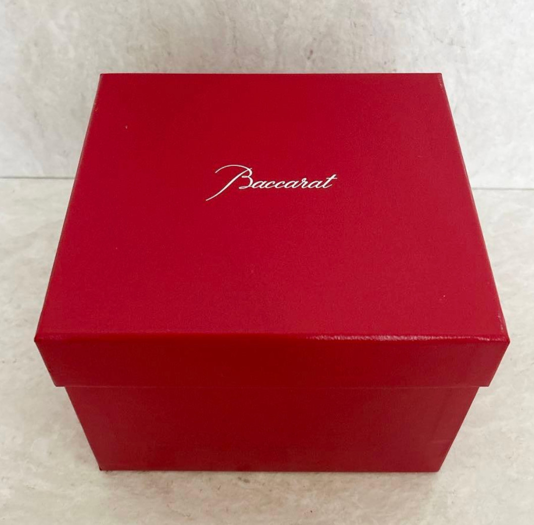BACCARAT LOUXOR PENCIL BOX Crystal Flower Vase Clear Glass H10.8cm w/Box