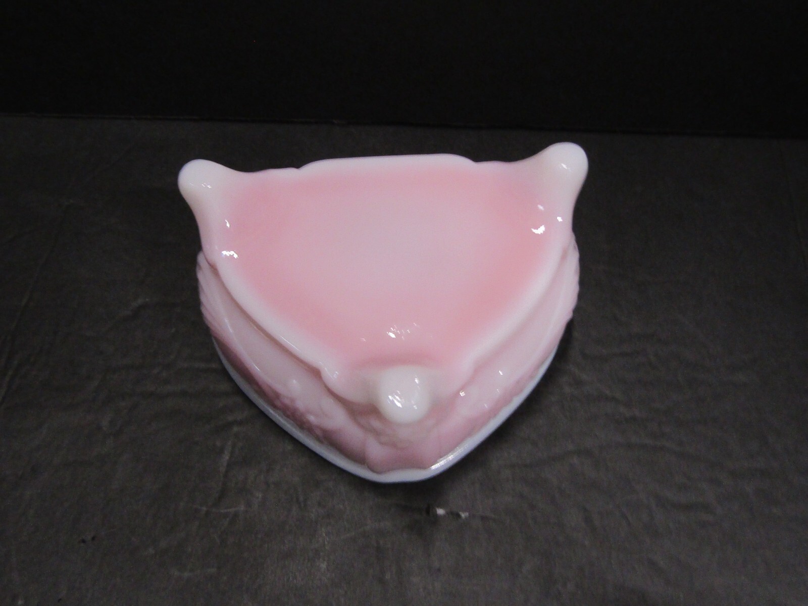 Fenton Art Glass Pink & White Milk Glass Double Heart Trinket Box – Bottom Only