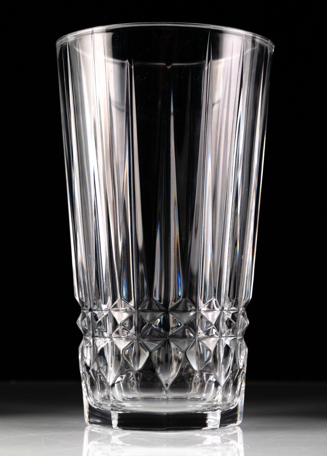 Val St Lambert Balmoral Crystal Vase 7.5in 3lbs Clear Cut Glass Used VG