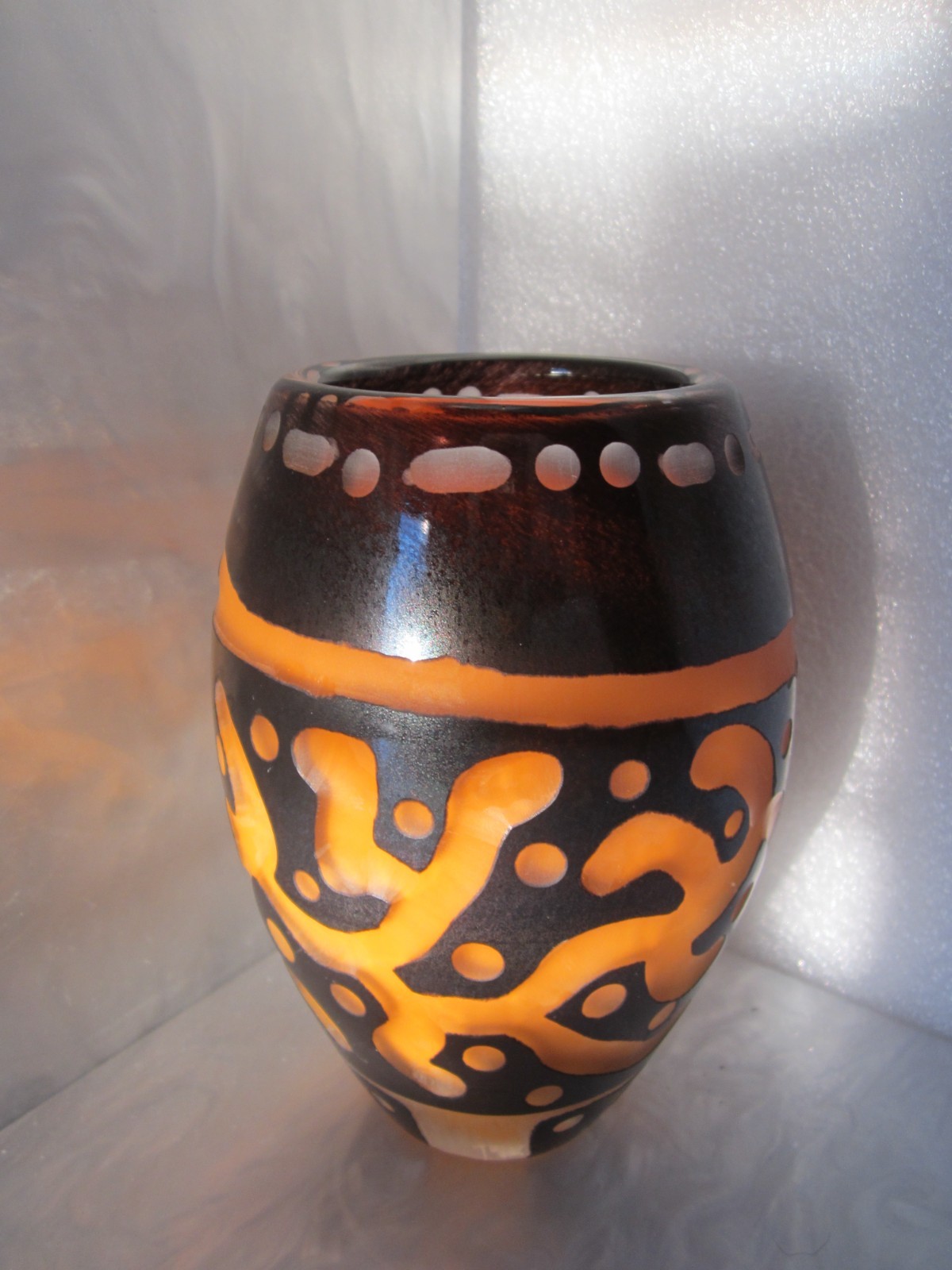 RARE ANTIQUE 1920’s ART DECO CHARLES SCHNEIDER (1881-1953) FRANCE ART GLASS VASE