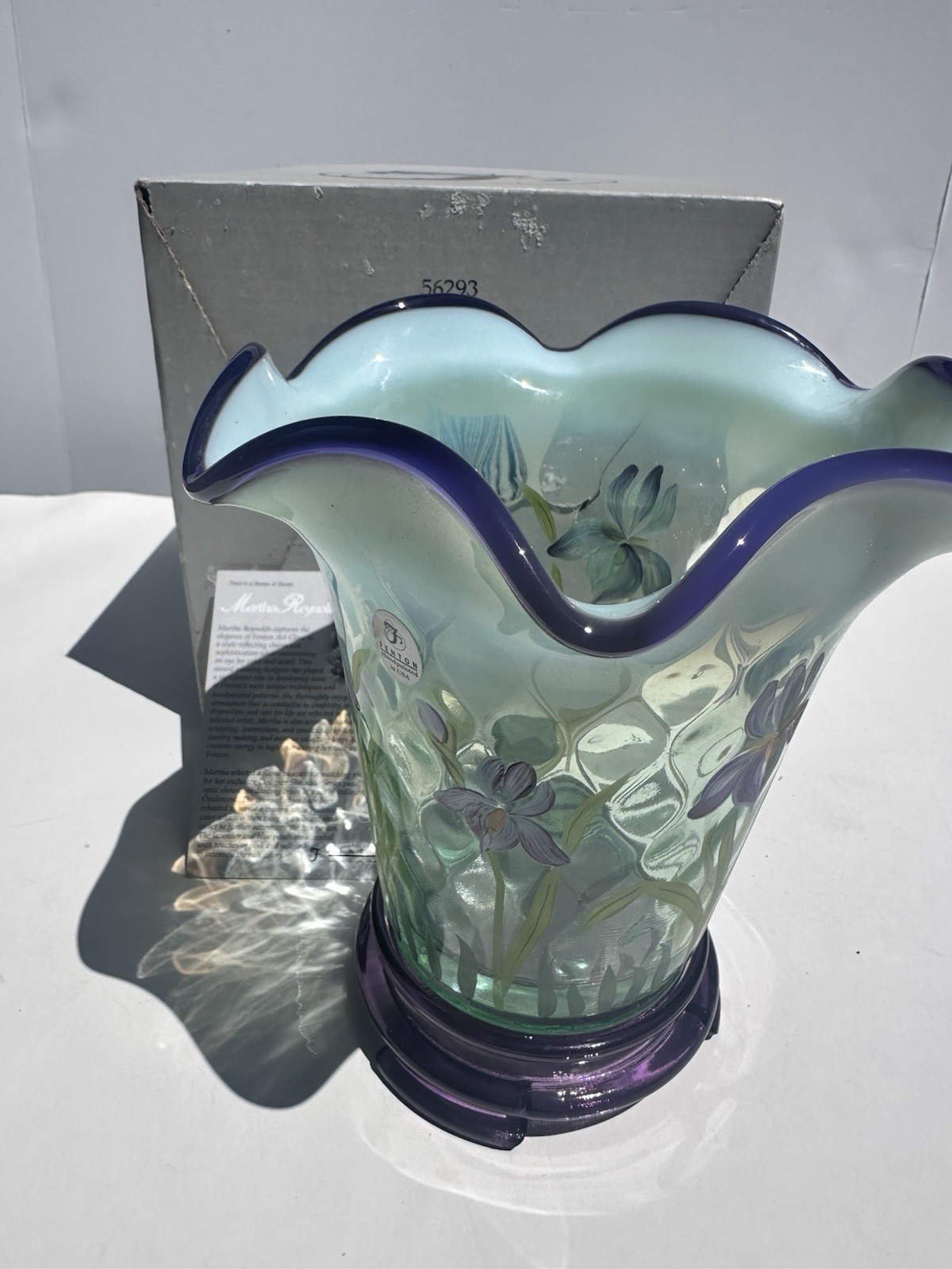 Fenton Art Glass “Designer Showcase” Flip Vase Signed By Bill Fenton
