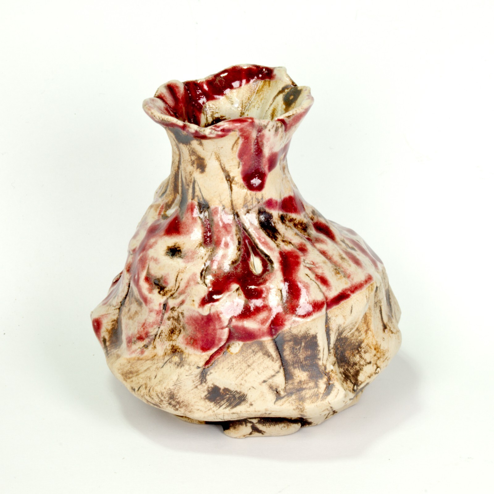 Vase ceramic stoneware glaze Höhle Lascaux Unique Prof em A Loeschner-Gornau w1
