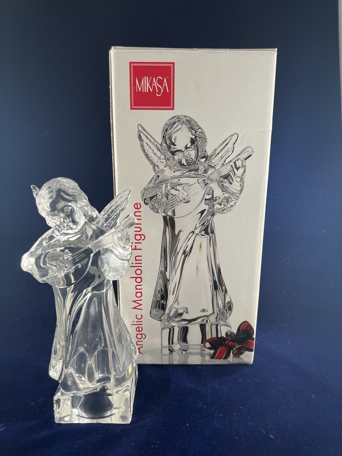 Mikasa Herald Collection Angelic Mandolin Figurine Full Lead Crystal Germany