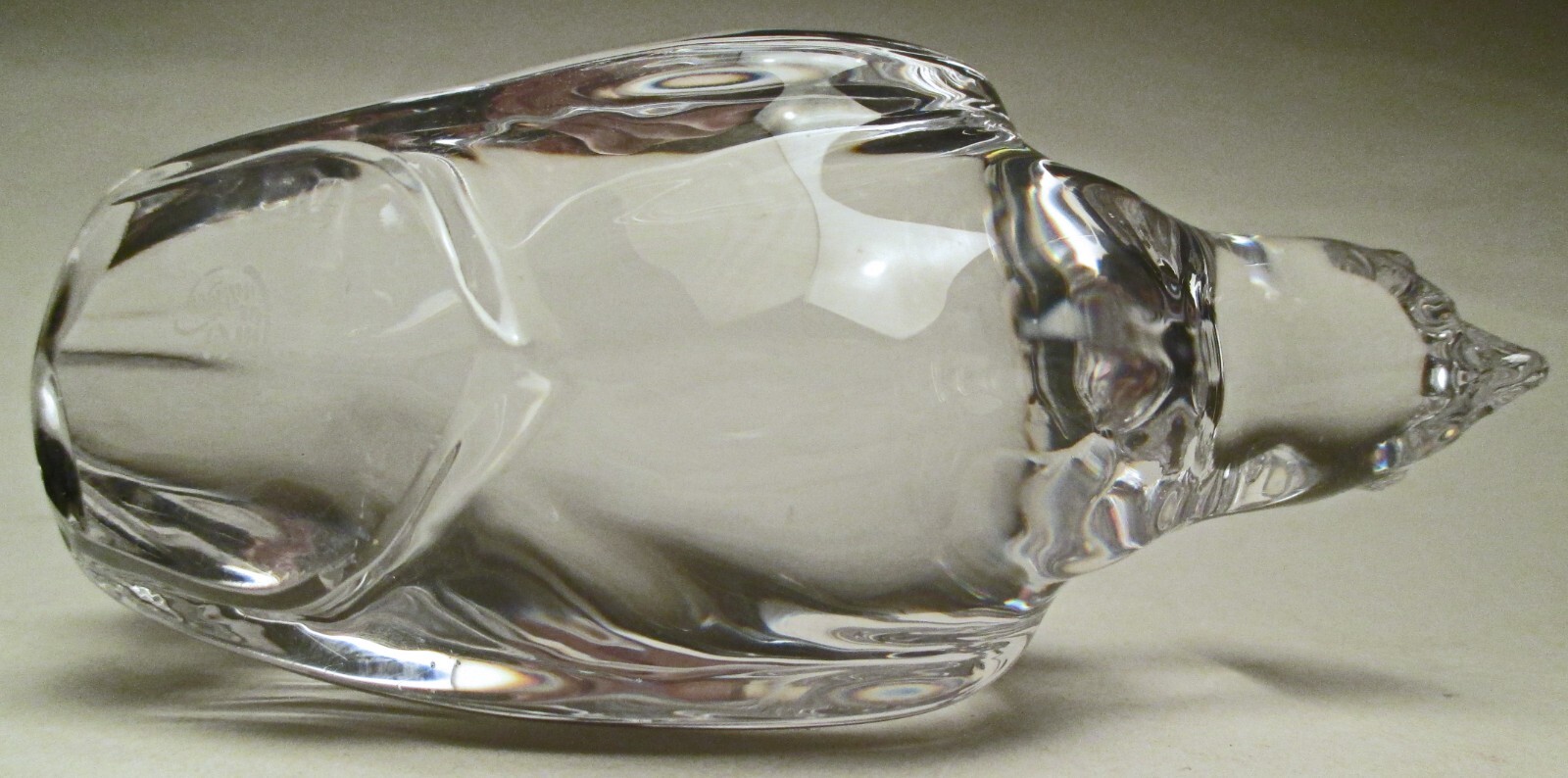 Vintage Daum Nancy Crystal Partridge Figurine France Nancy Acid Mark on Bottom