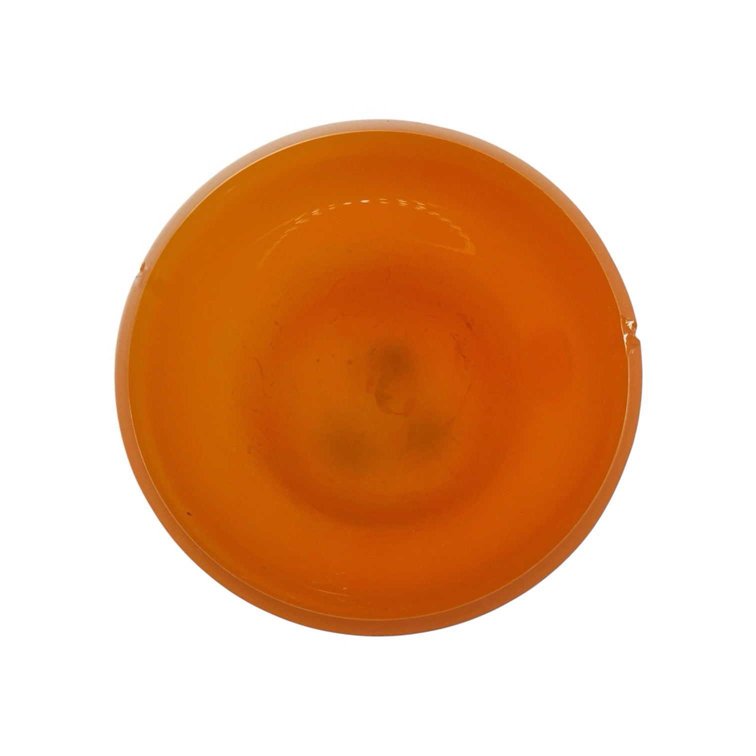 Princ Art Glass Vase Czech Republic Orange Cobalt Blue Bun Feet