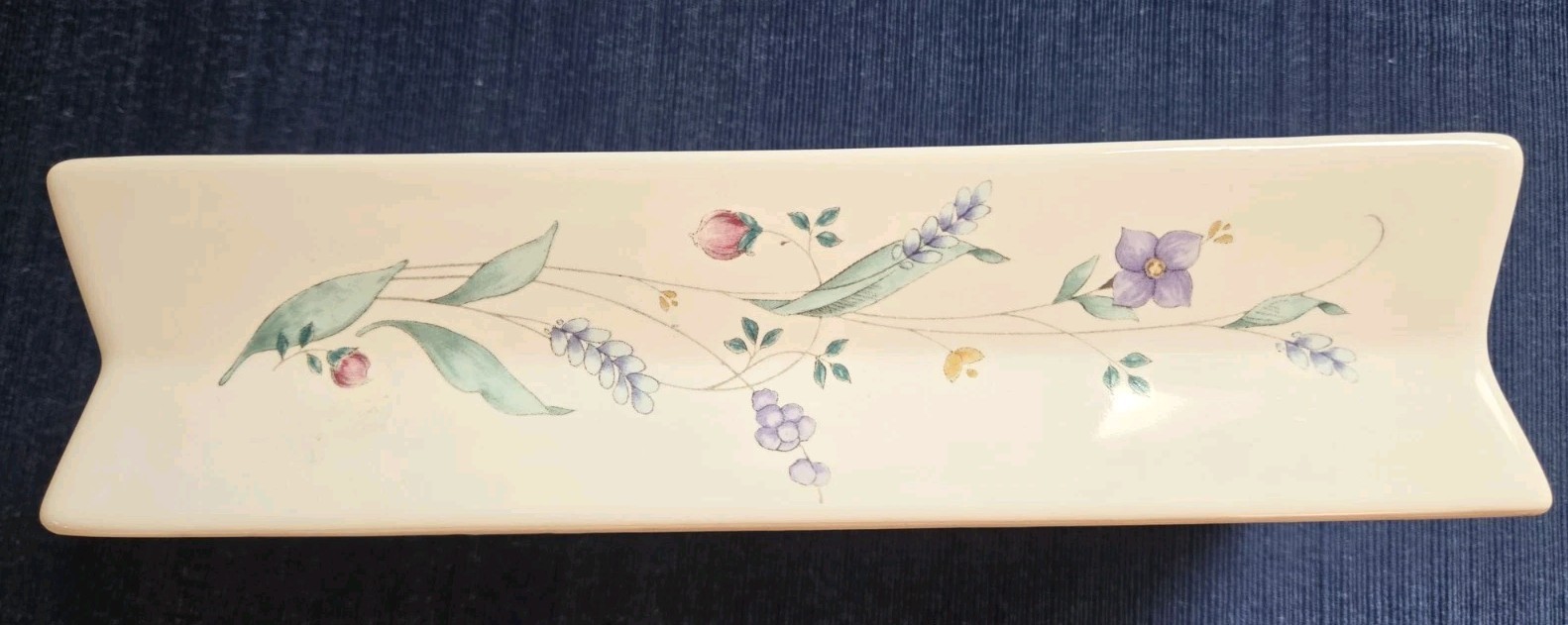 Pfaltzgraff April Brick Candleholder Rectangular Ceramic Taper Dish, Pattern 436