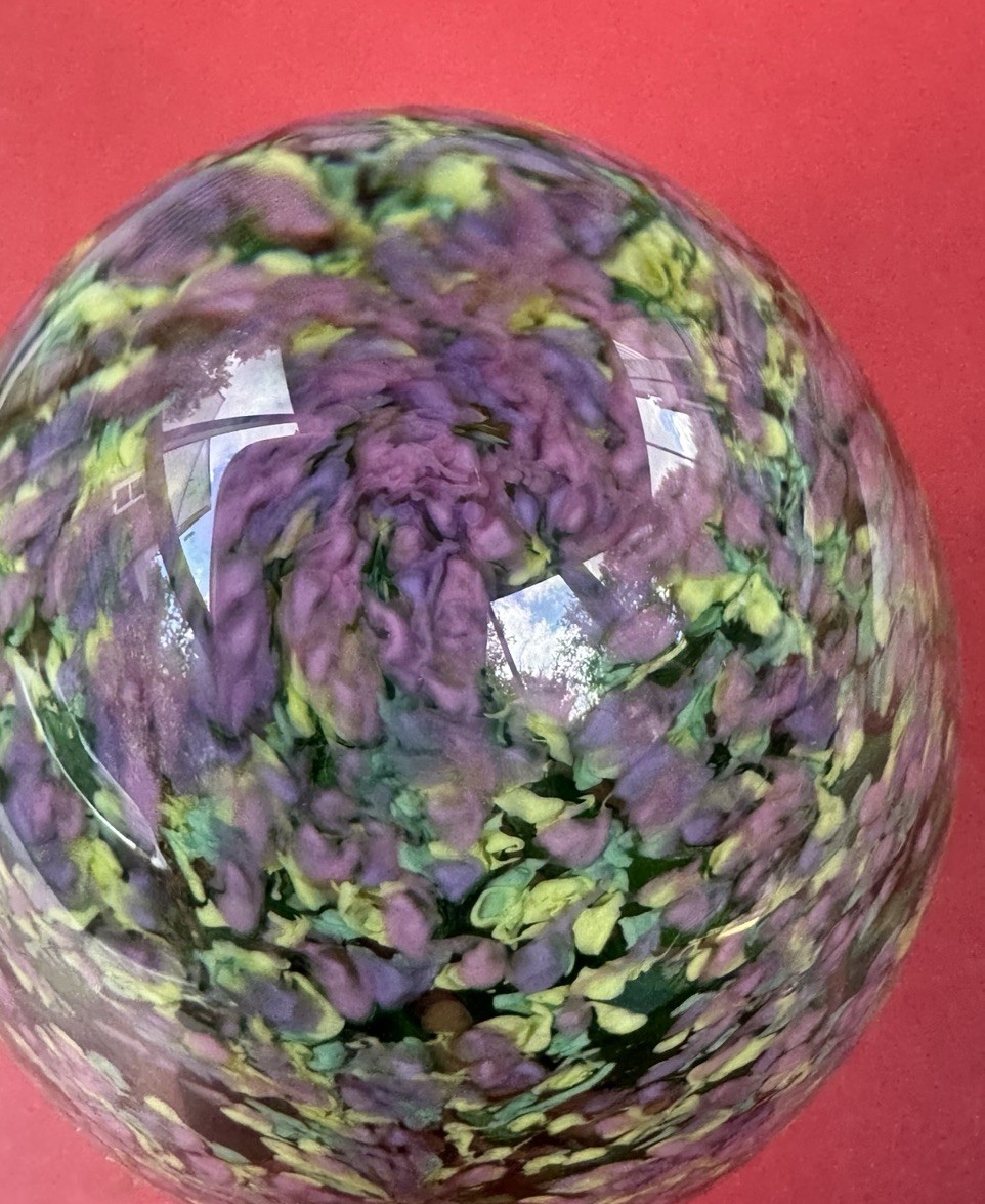2011 Cathy Richardson Art Glass Paperweight Forest Seed Spring Tree Signed