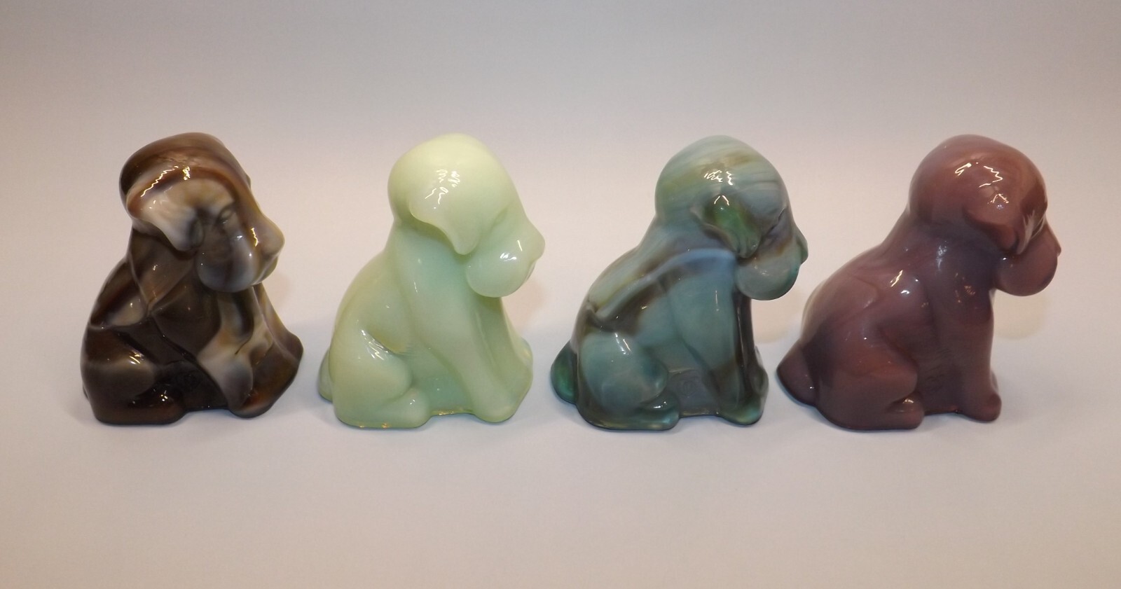 Vintage Degenhart Glass Pooche Dog, Pooch Dogs, Lot of 4, #4