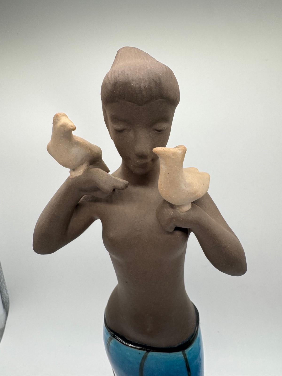 Royal Copenhagen Denmark Johannes Hedegaard Ceramic Figurine Woman with Birds