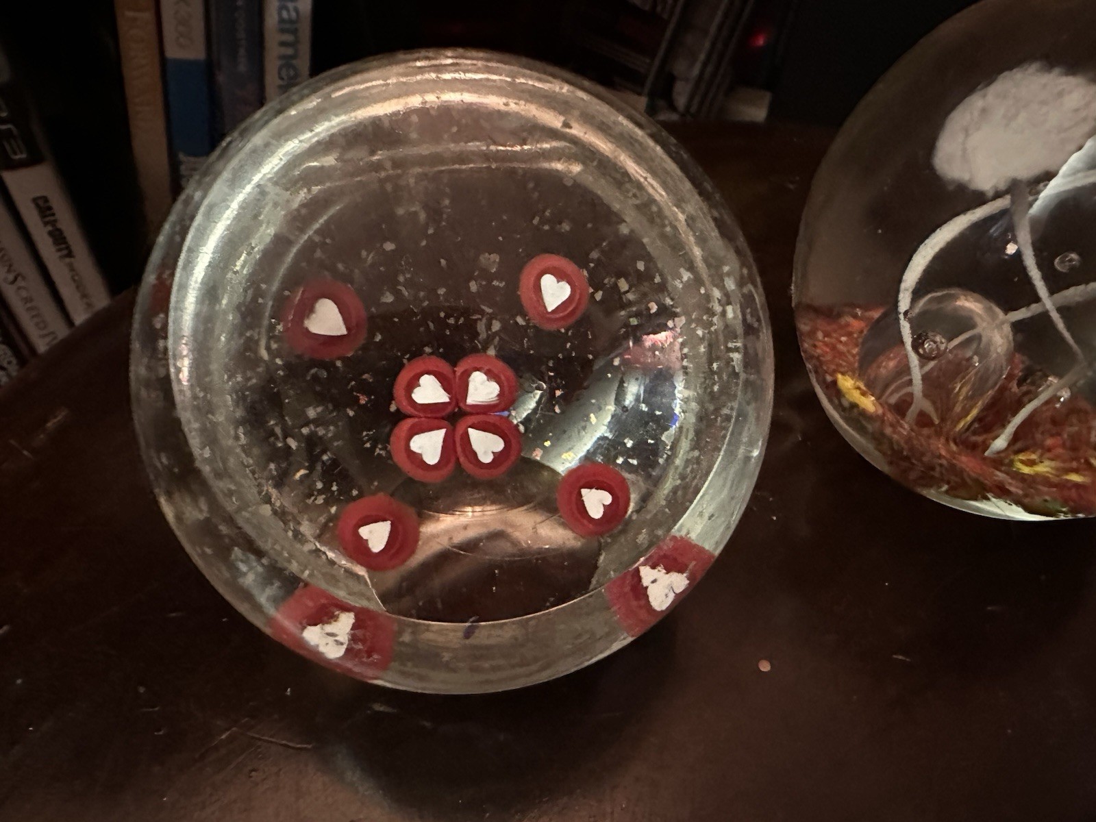 Lot Of 4 Art Glass Paperweights Varied Floral Settings From 1970s and 1980s