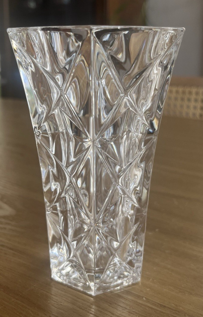 Crystal Vase Garanti Plus France 5.0″ Genuine Lead Crystal 24%pbo Star Pattern