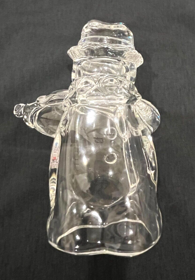 MIKASA 6″ Snowman With Violin Figurine Frosty’s Choir Clear Crystal Decoration