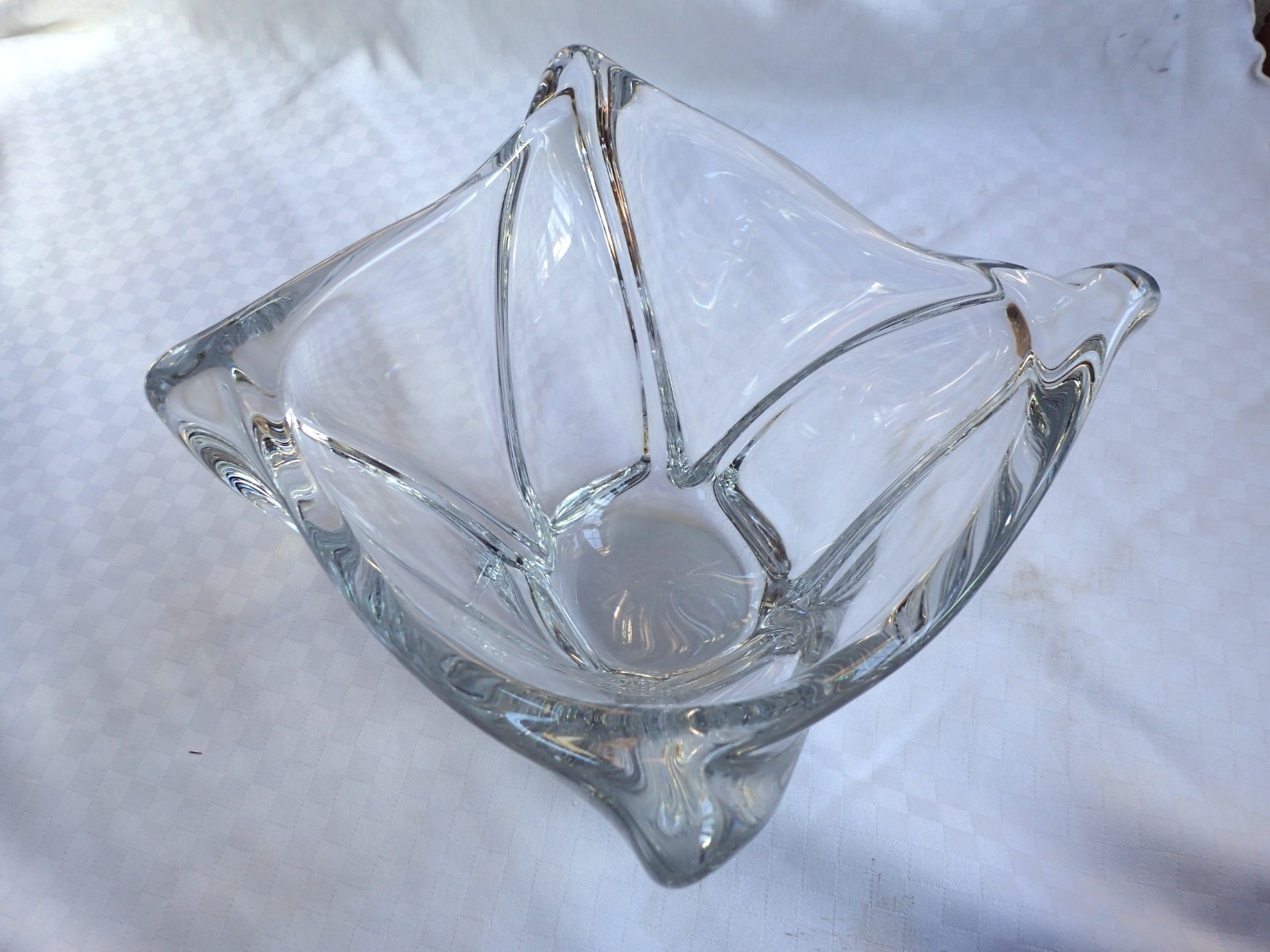 VINTAGE ANTIQUE HEAVY SIGNED DAUM FRANCE CRYSTAL GLASS VASE 11 1/2 POUNDS