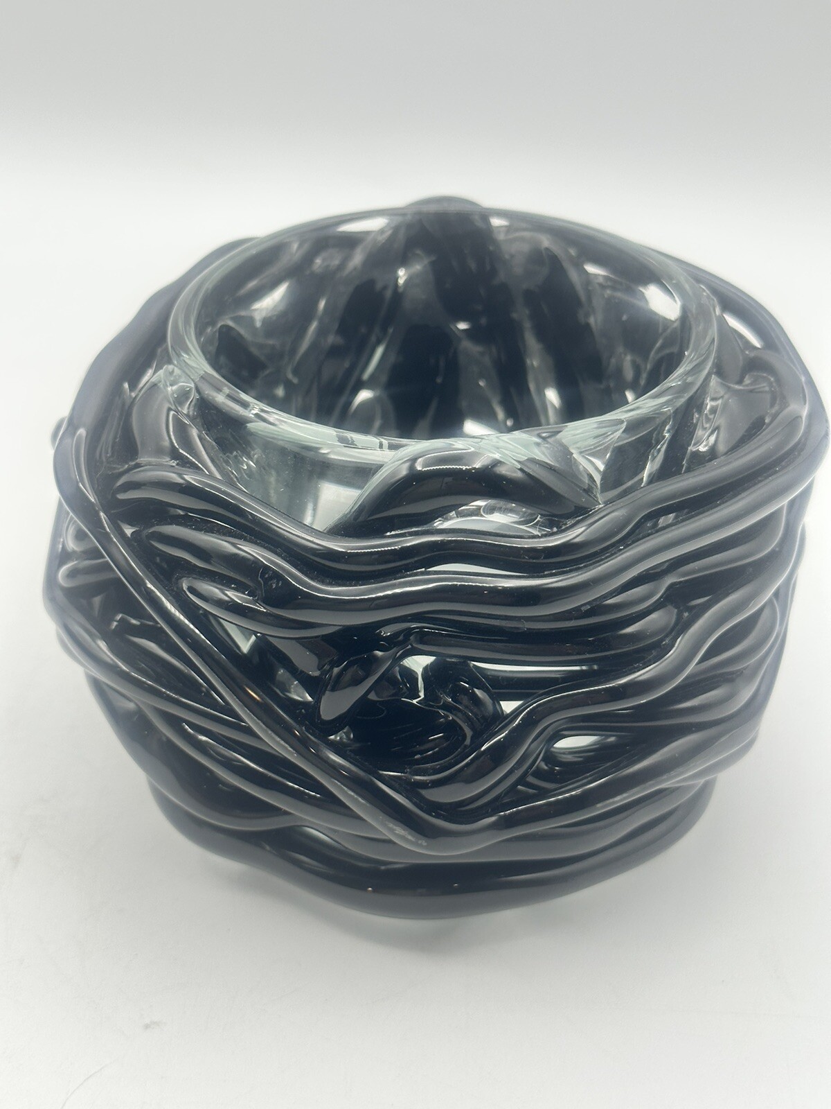 Eighteen Karat Hand Blown Glass Nido Candleholder Set
