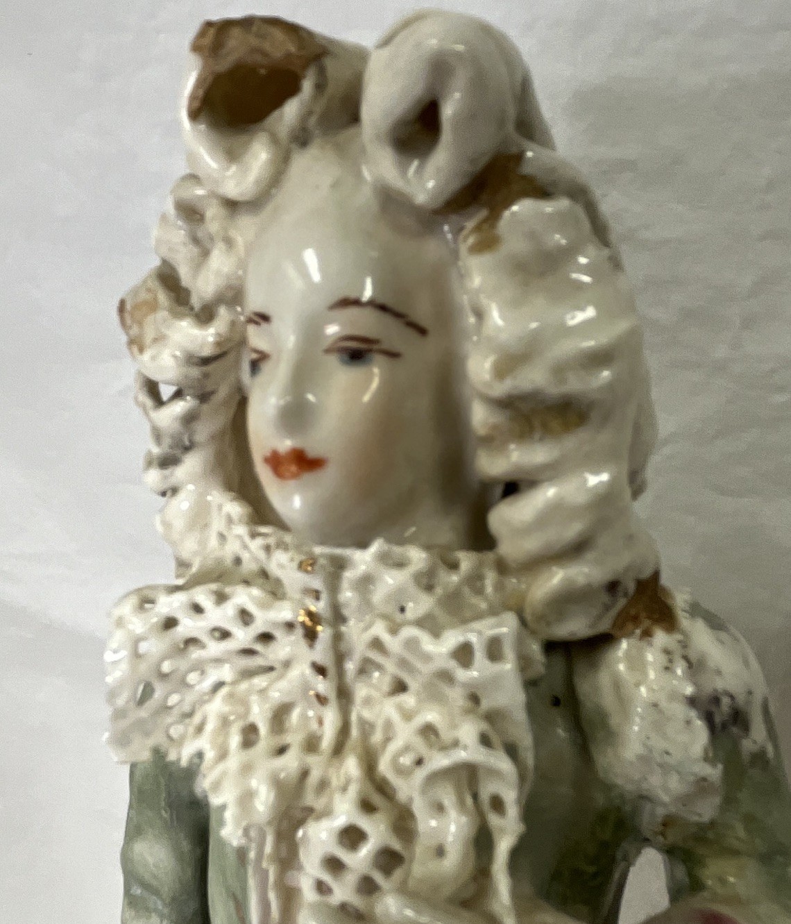 Pair Vintage Corday Victorian Porcelain Colonial Lady and Gentleman Free Ship
