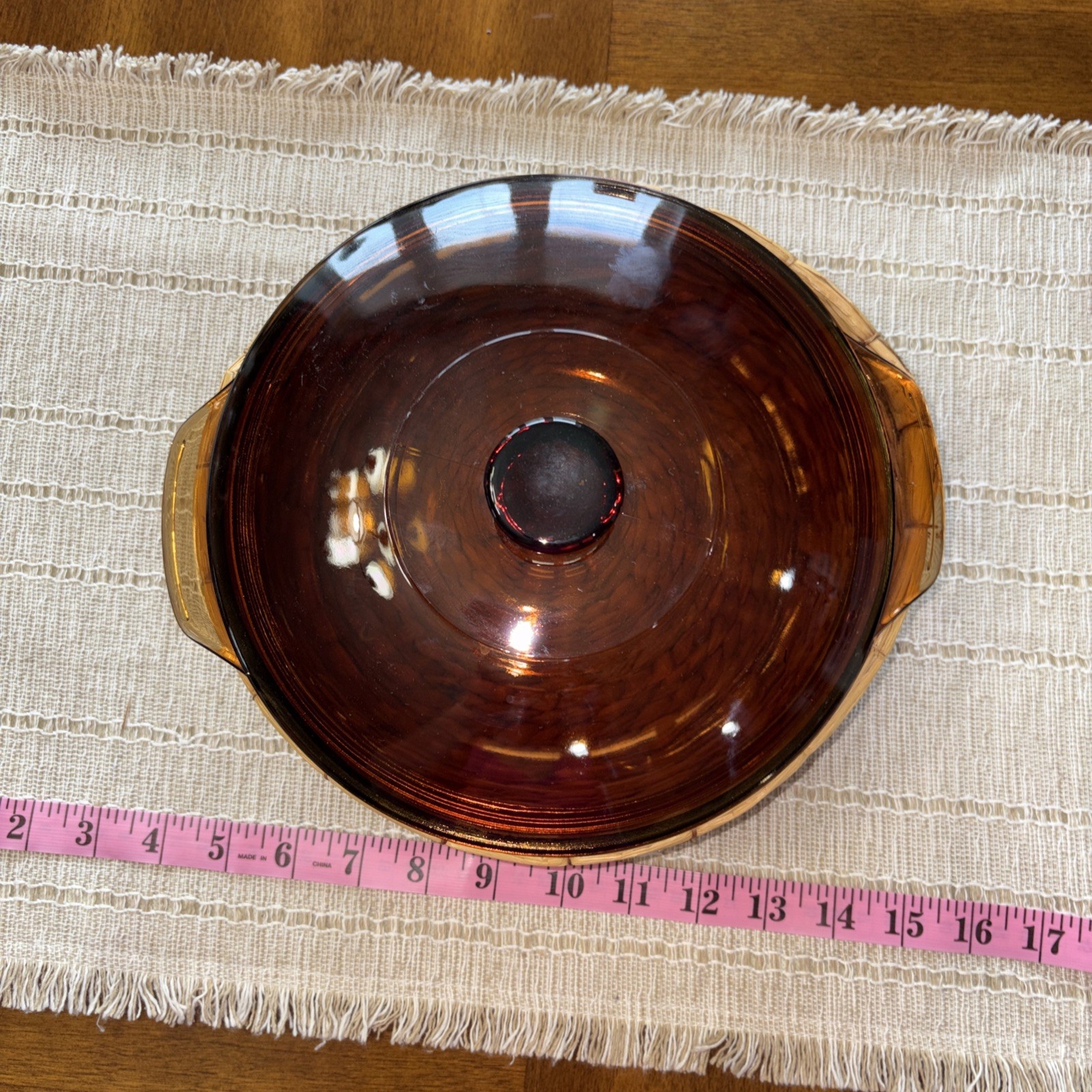 Anchor Hocking Fire King #437 Amber Casserole Dish with Lid & Basket 1-1/2 QT