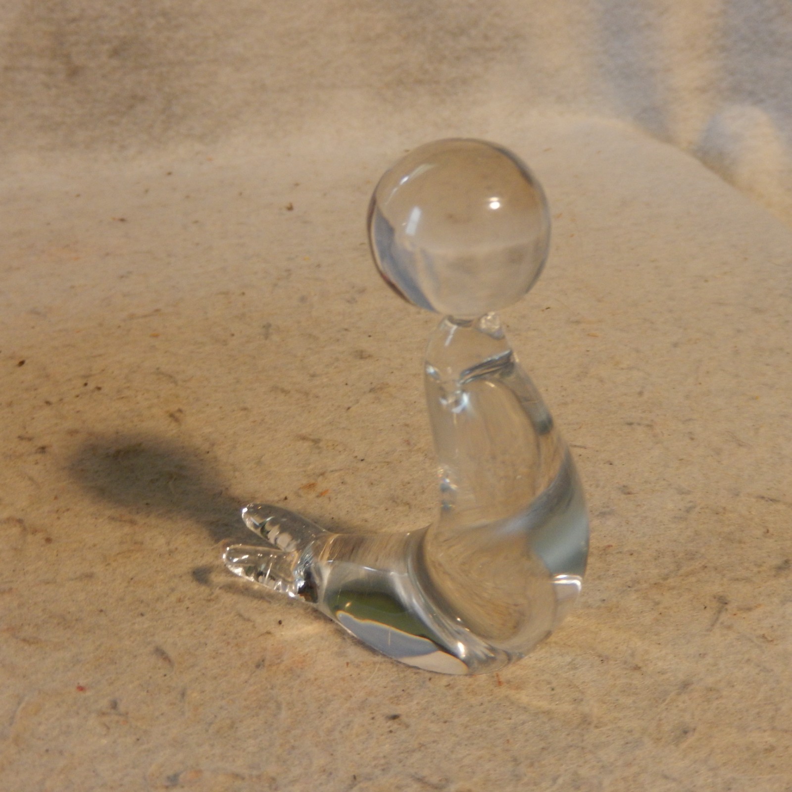 Signed Vintage Krona Sweden? Art Glass Circus Seal Animal Figure Paperweight