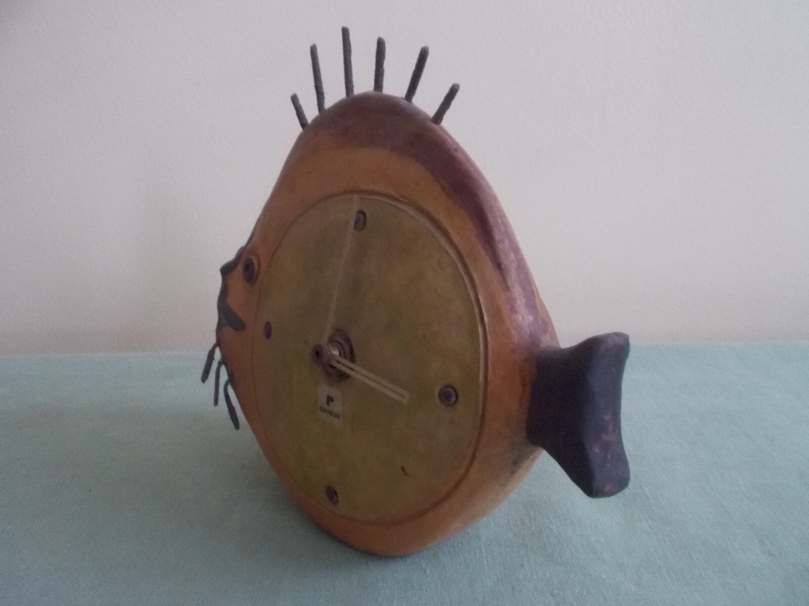 Vintage Raymor Pottery Fish Clock, Ivo de Santis, Gli Etruschi, Italy , MCM