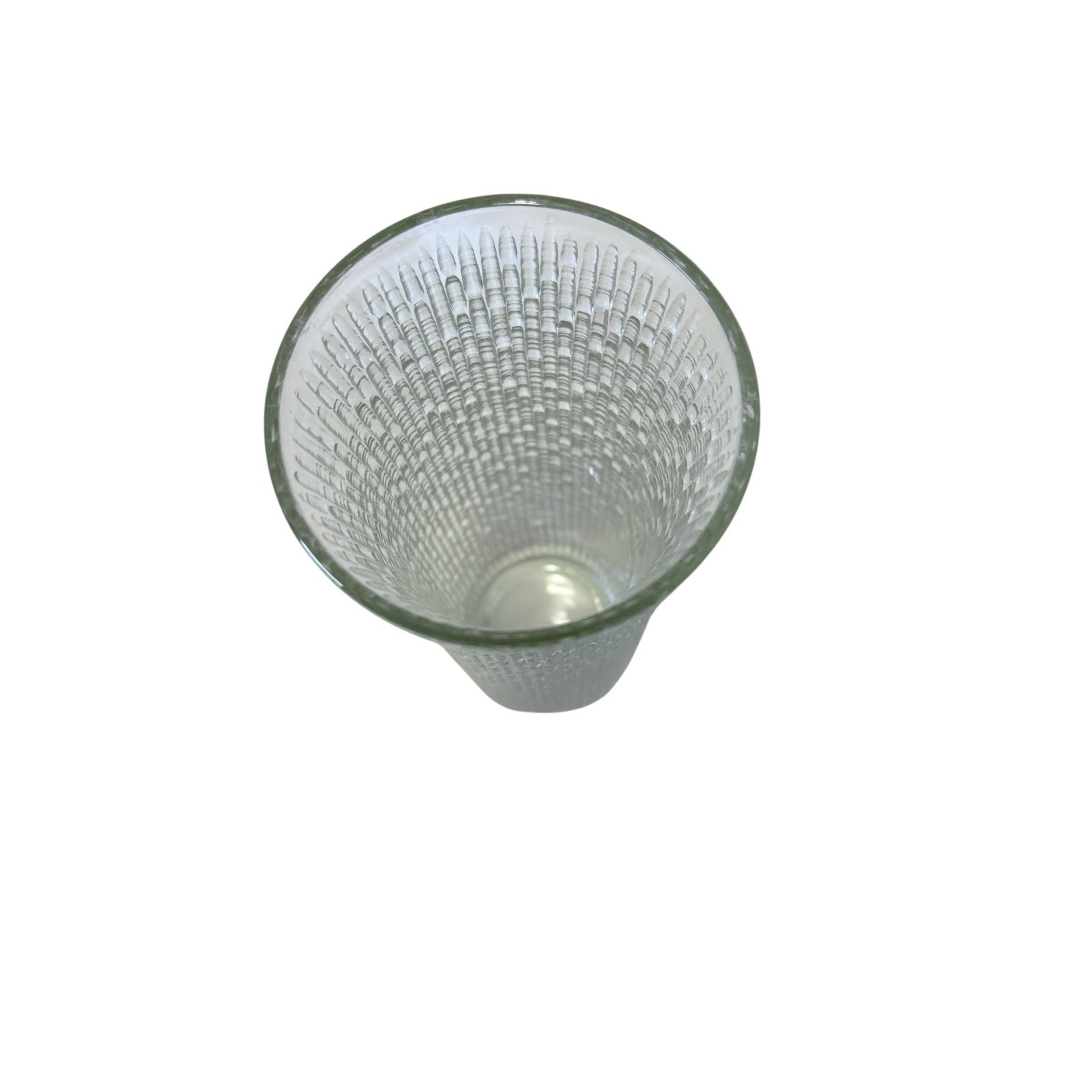 Vtg Mcm Retro Clear Textured Treebark Vase 6.5″