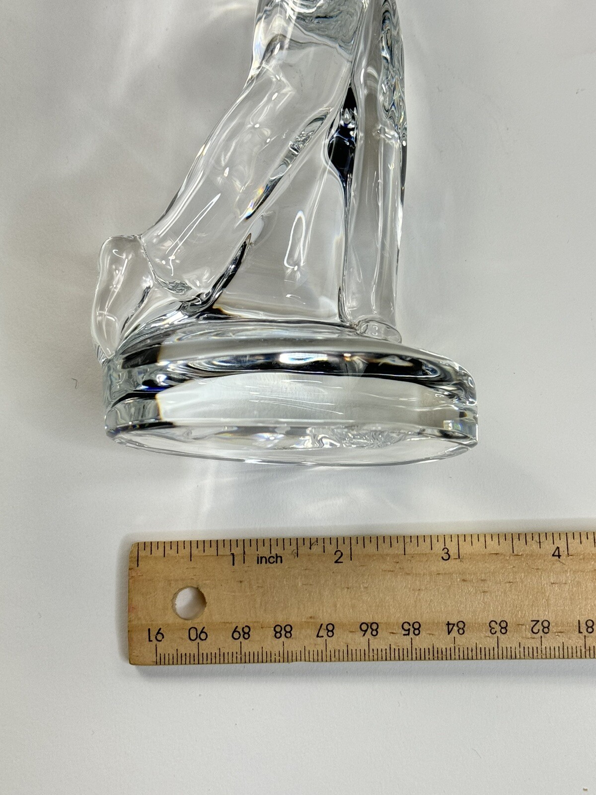 BACCARAT Clear Crystal Sculpture Male Golfer France 9.5 Inches Tall