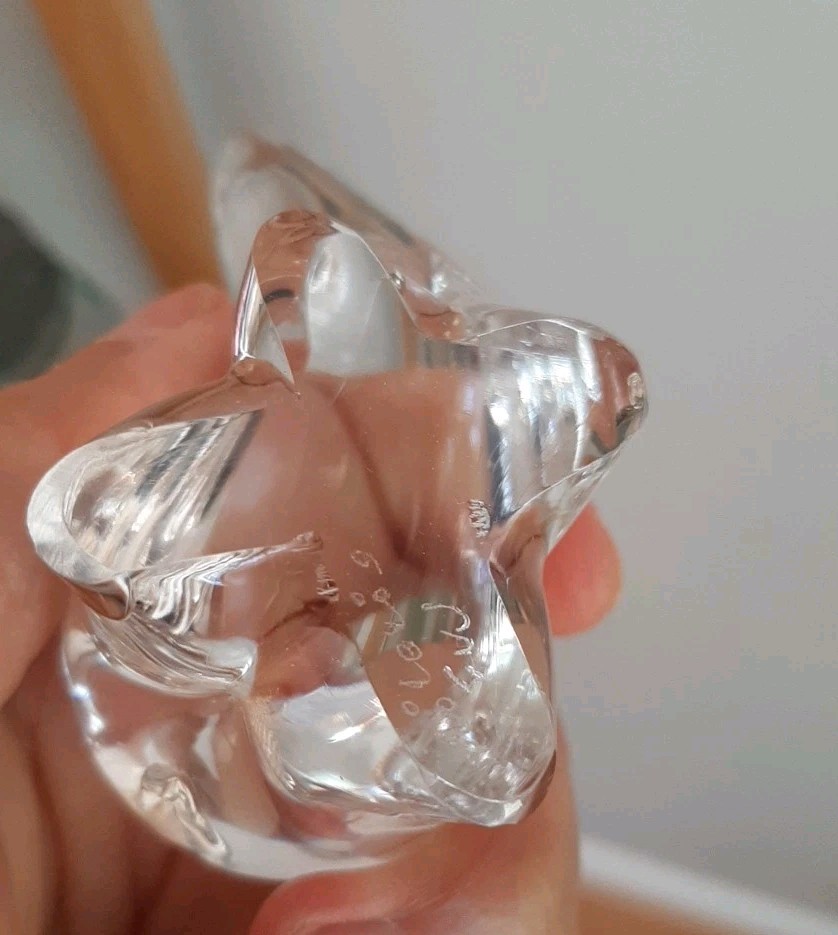 Maleras Sweden Polar Bear Folke Walwing Signed Clear Glass Figurine Scandinavian